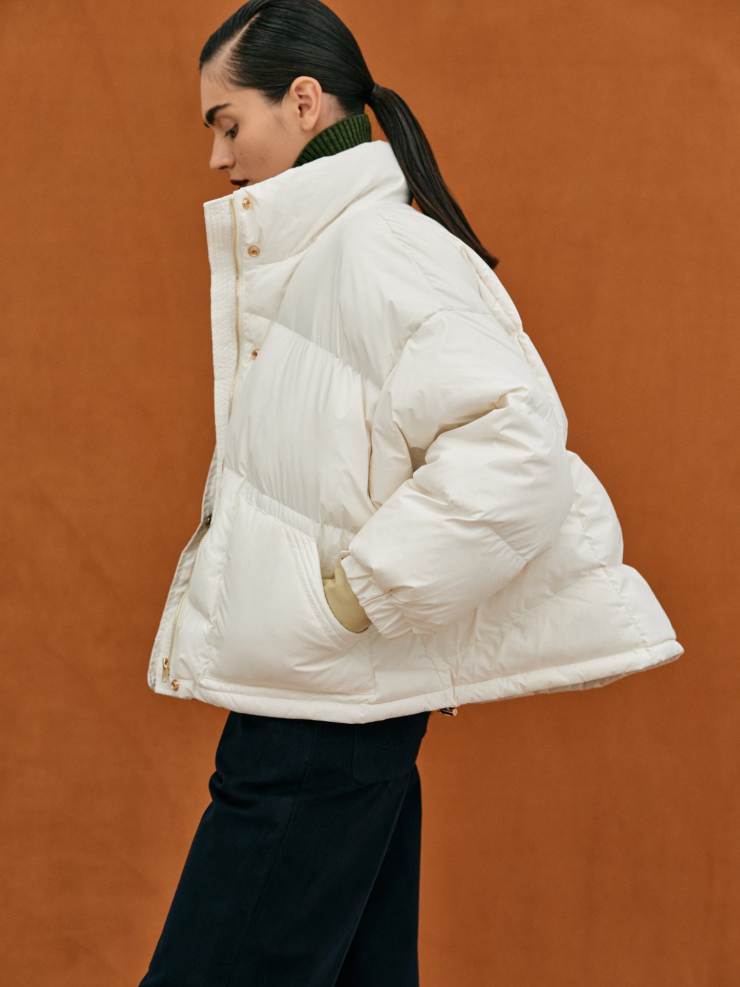 Down Puffer Jacket, Ivory