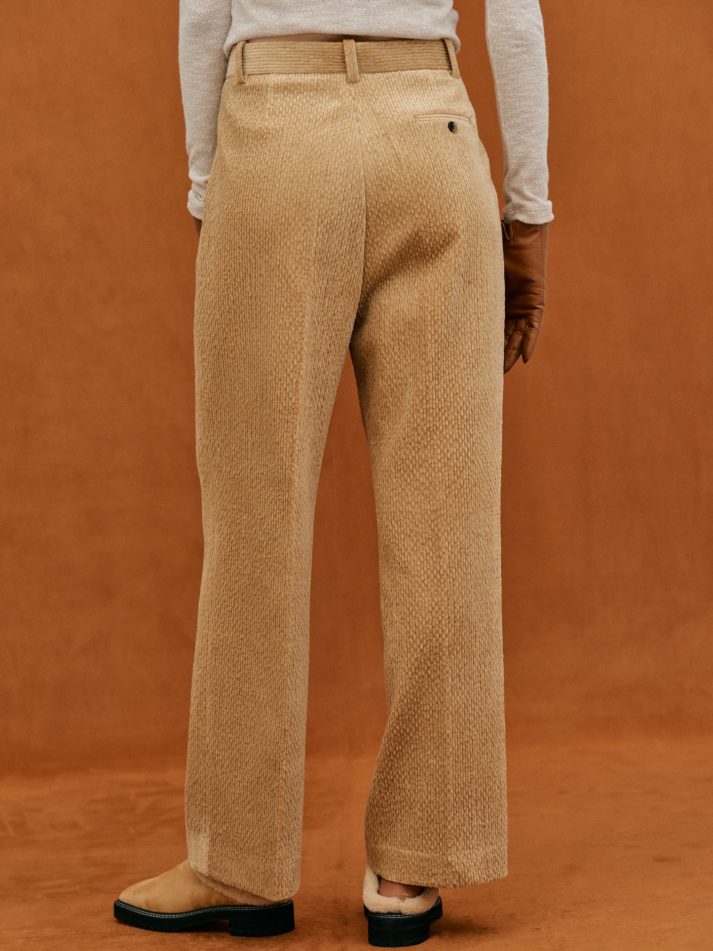 Wave Corduroy Trousers, Camel