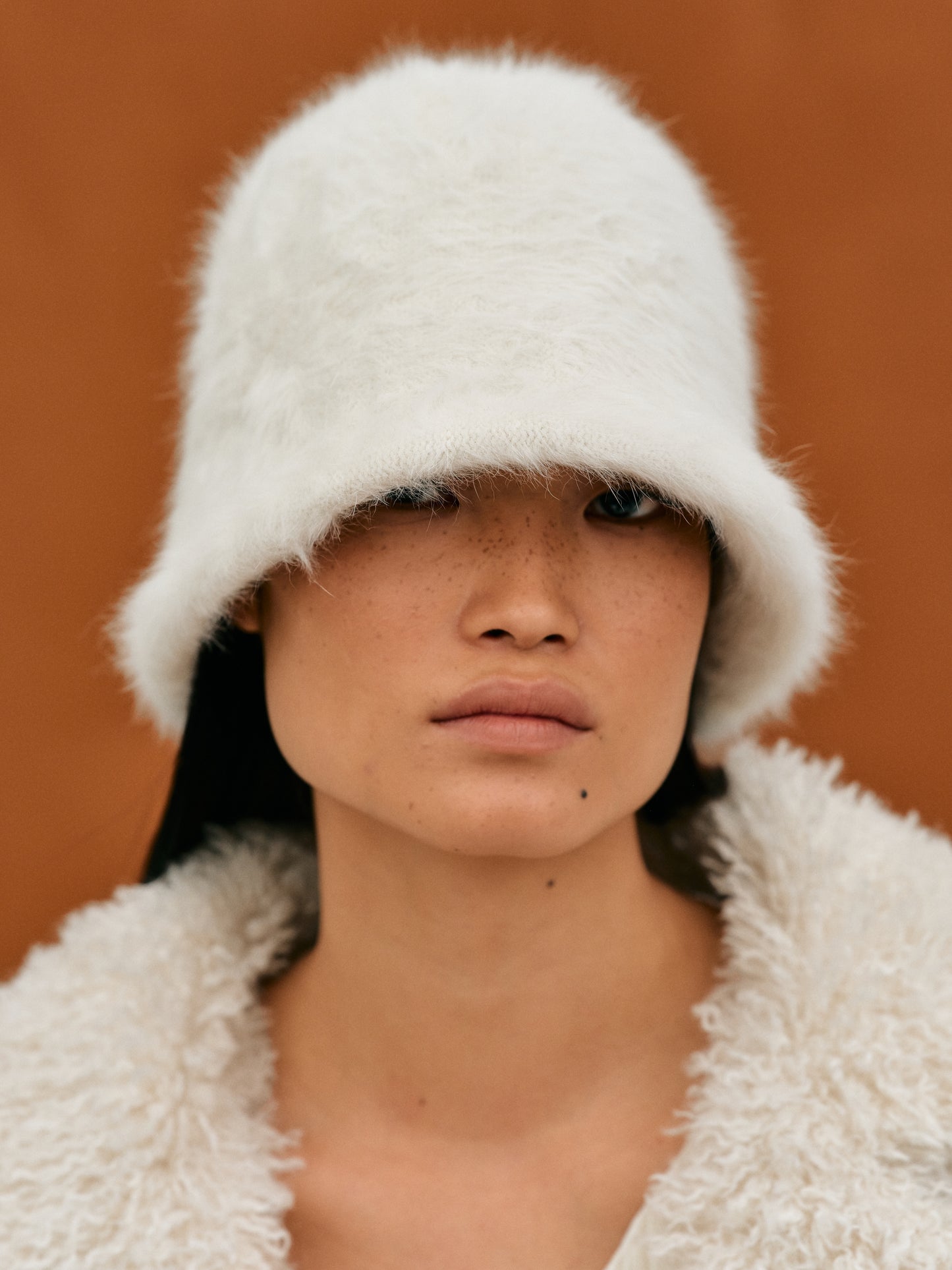 Faux Fur Bucket Hat, Snow