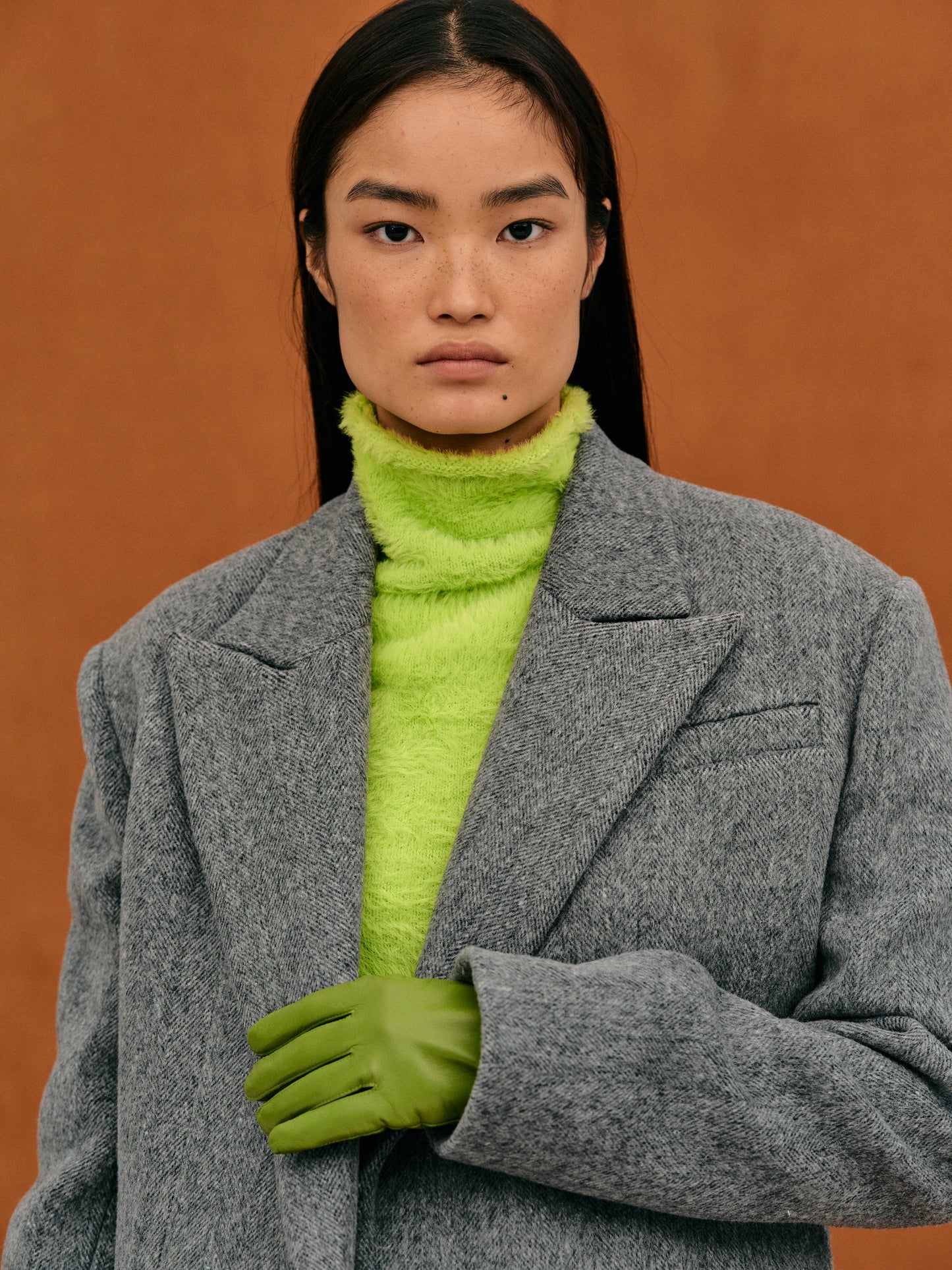 Brushed Knit Turtleneck, Apple Green