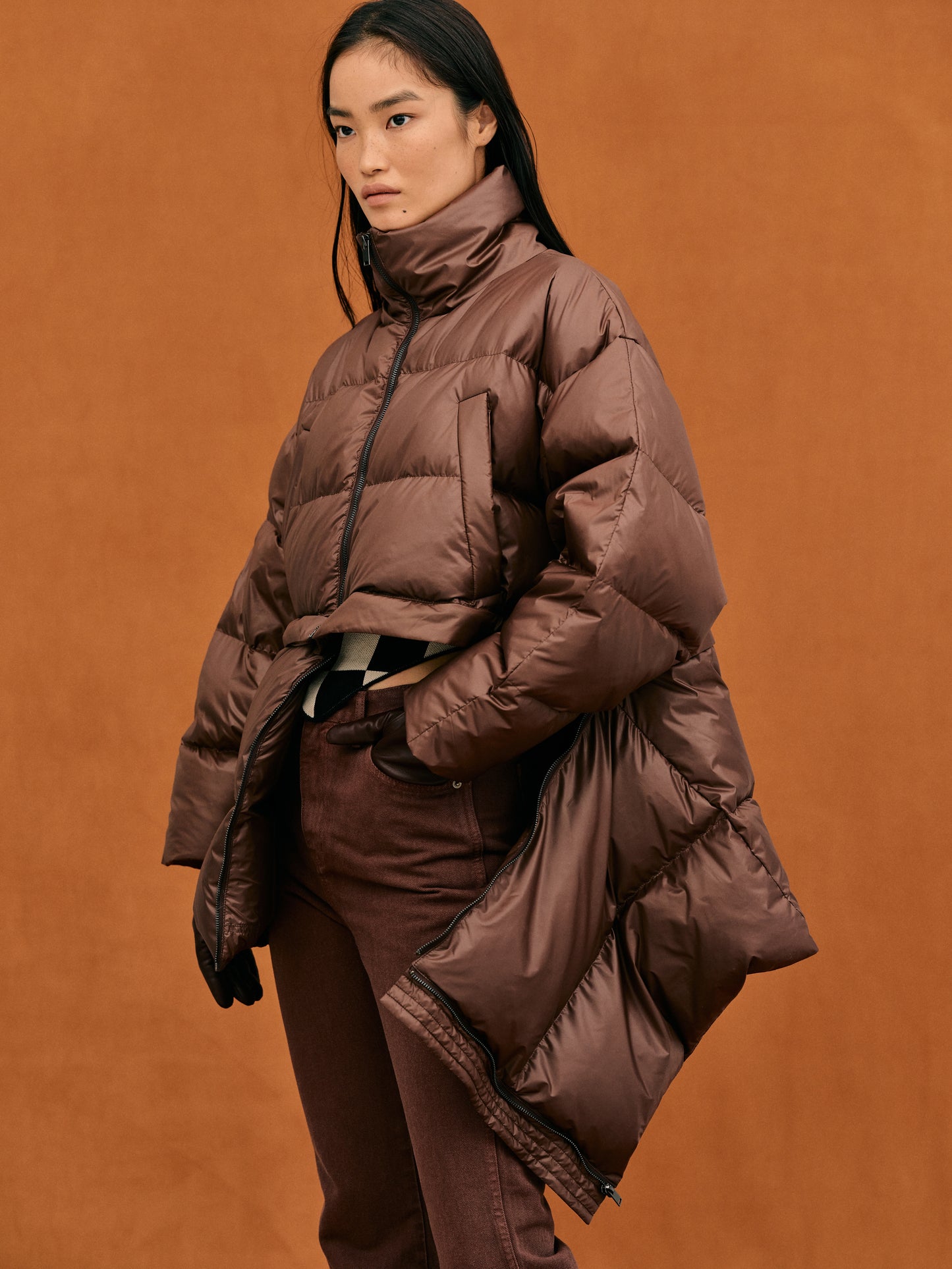 Detachable 2-Way Puffer, Chocolate