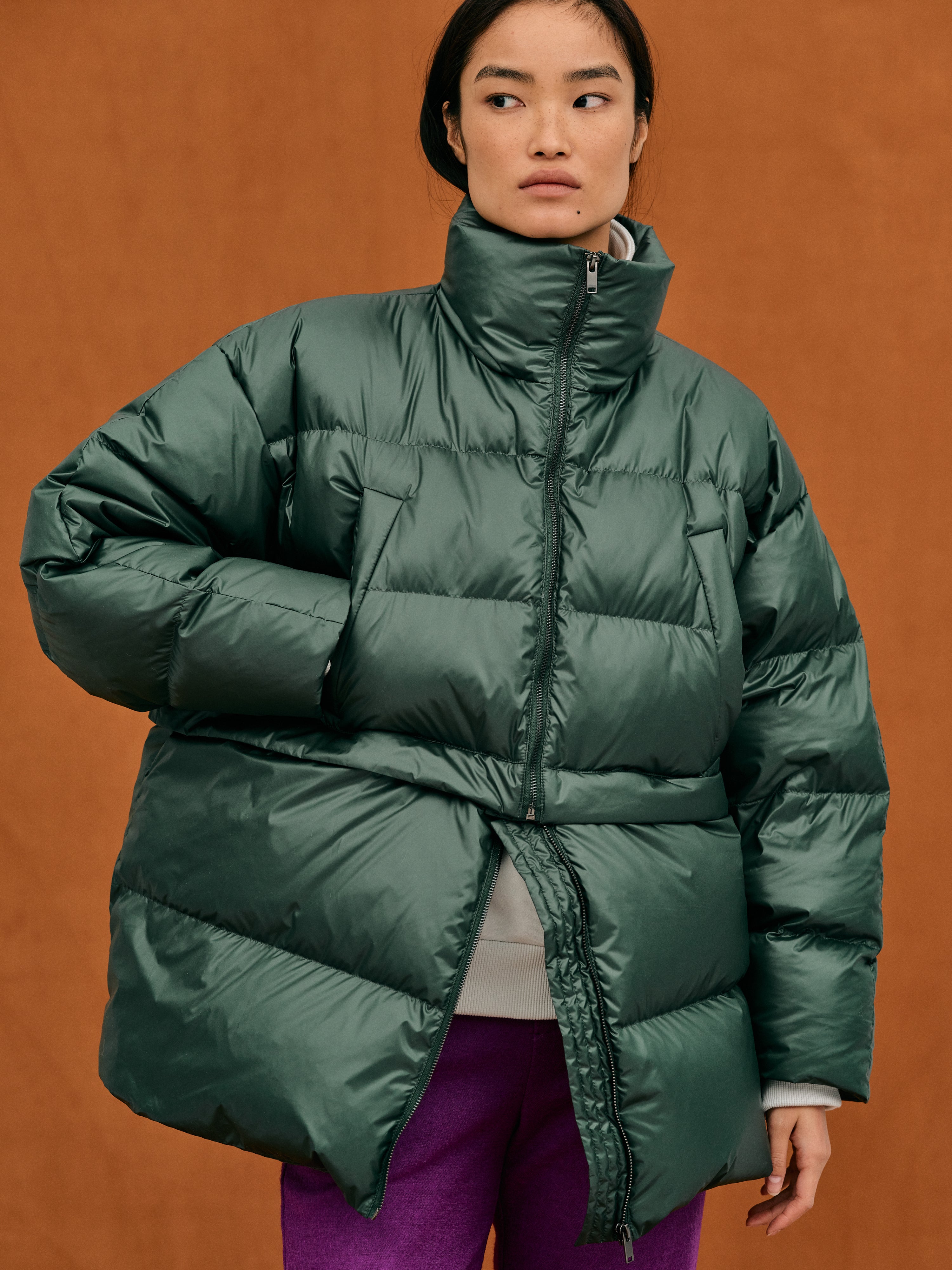 Hunter green puffer on sale jacket