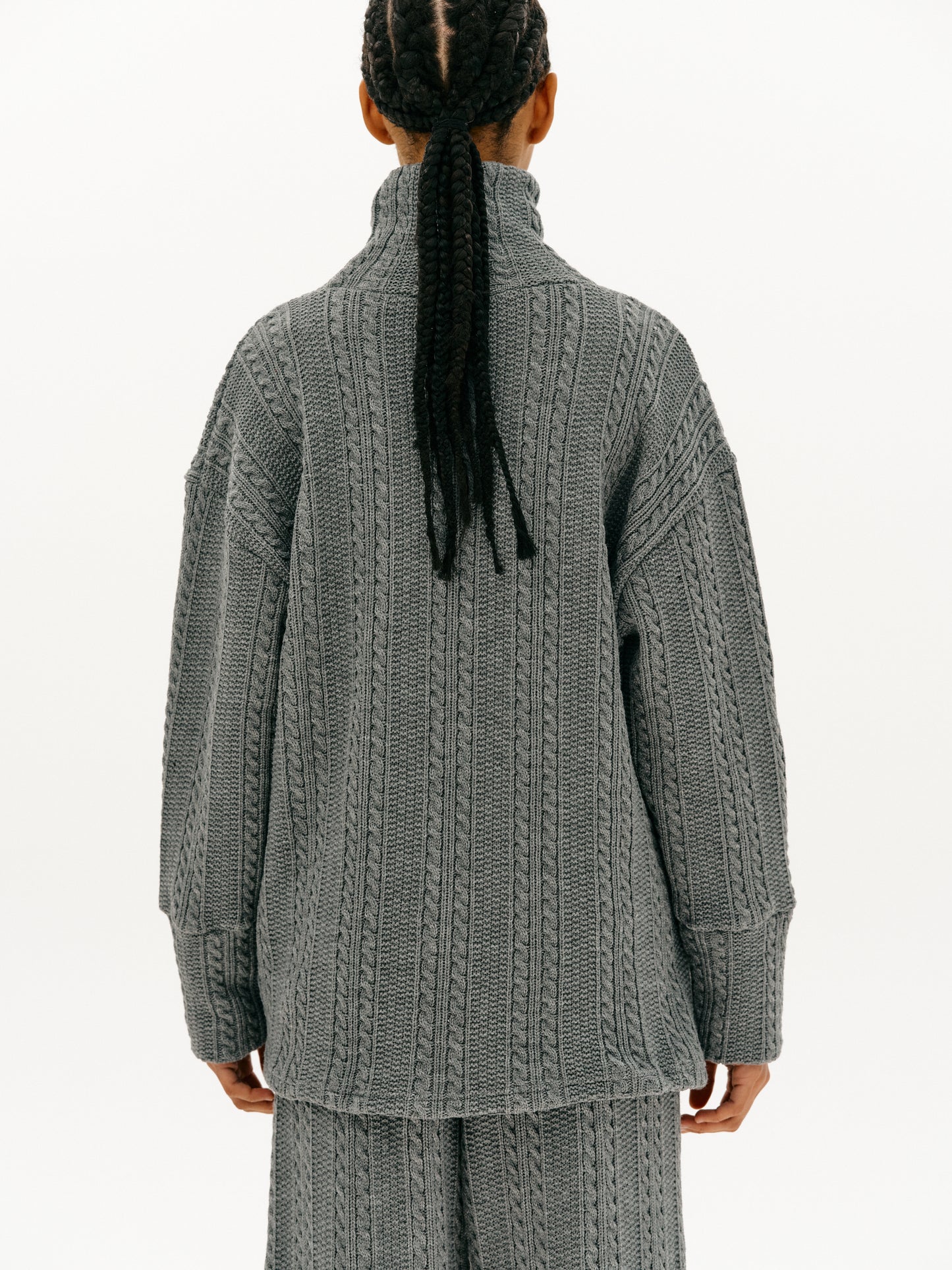 Cape Turtleneck Pullover, Charcoal Grey