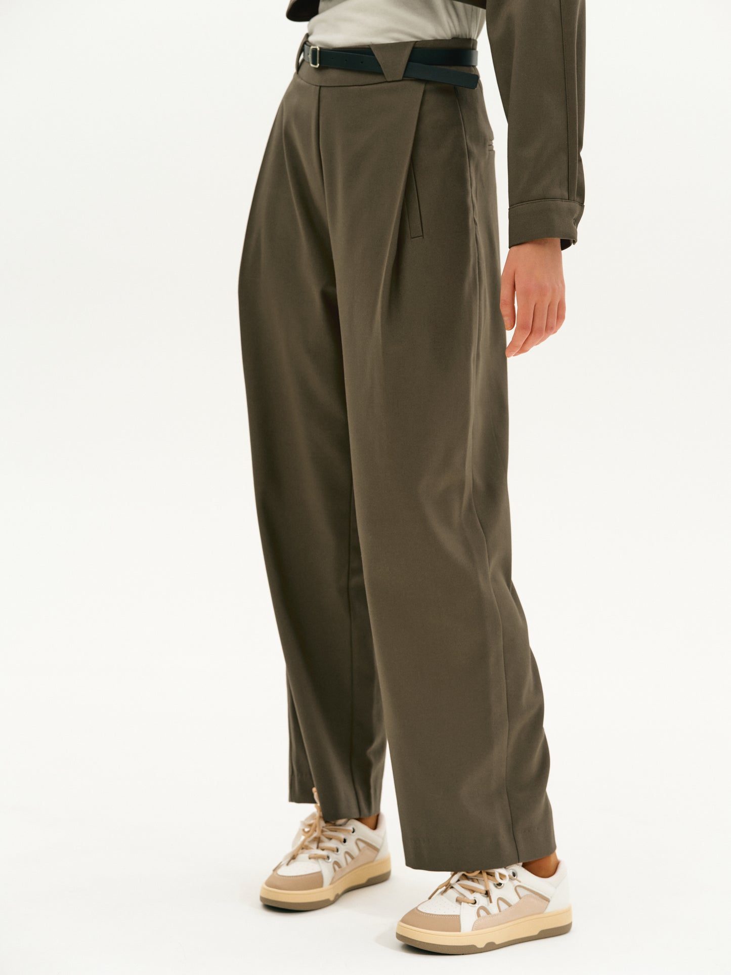 Belted Suit Trousers, Peanut