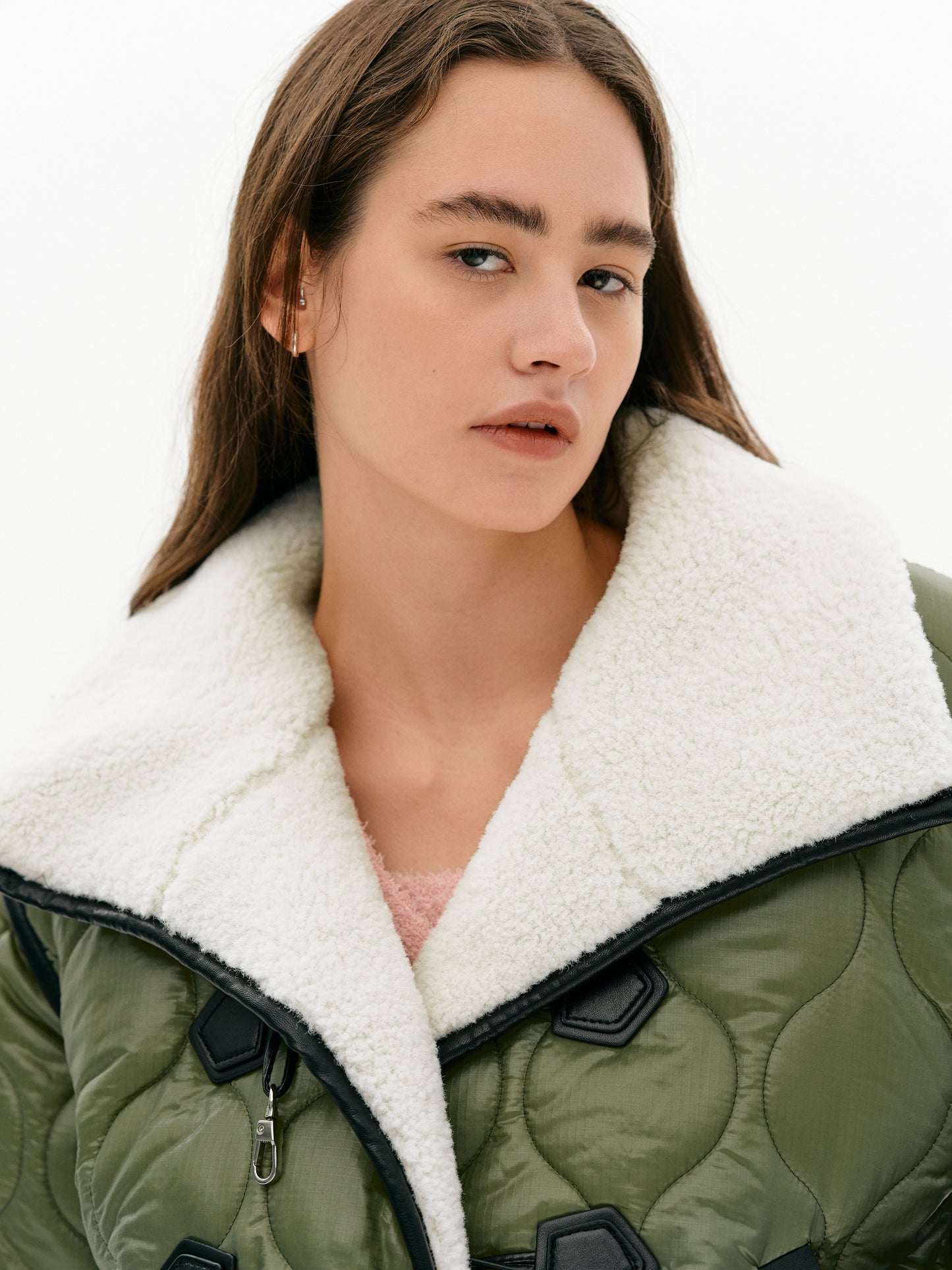 Quilted Duffle Short Jacket, Olive