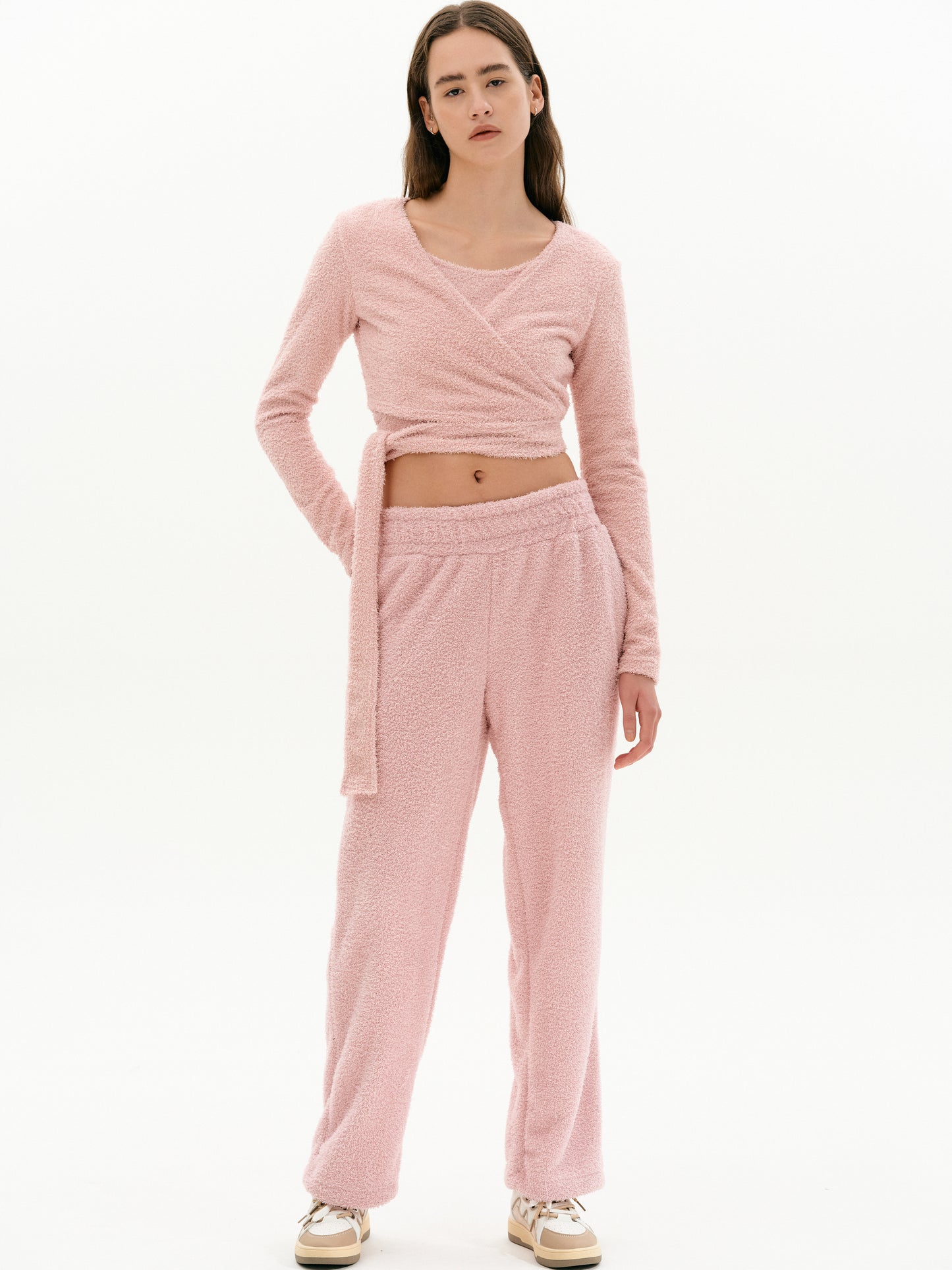 Cozy Knit Bouclé Set, Pink