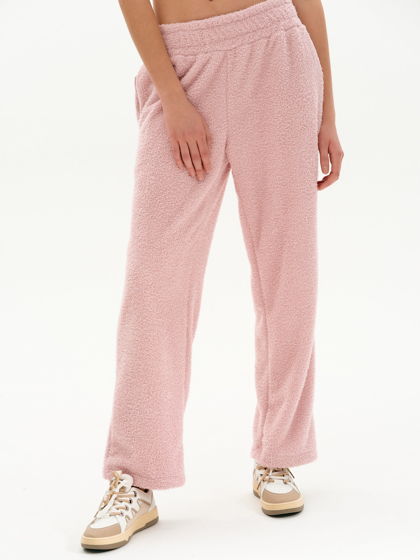 Cozy Knit Bouclé Lounge Pants, Pink