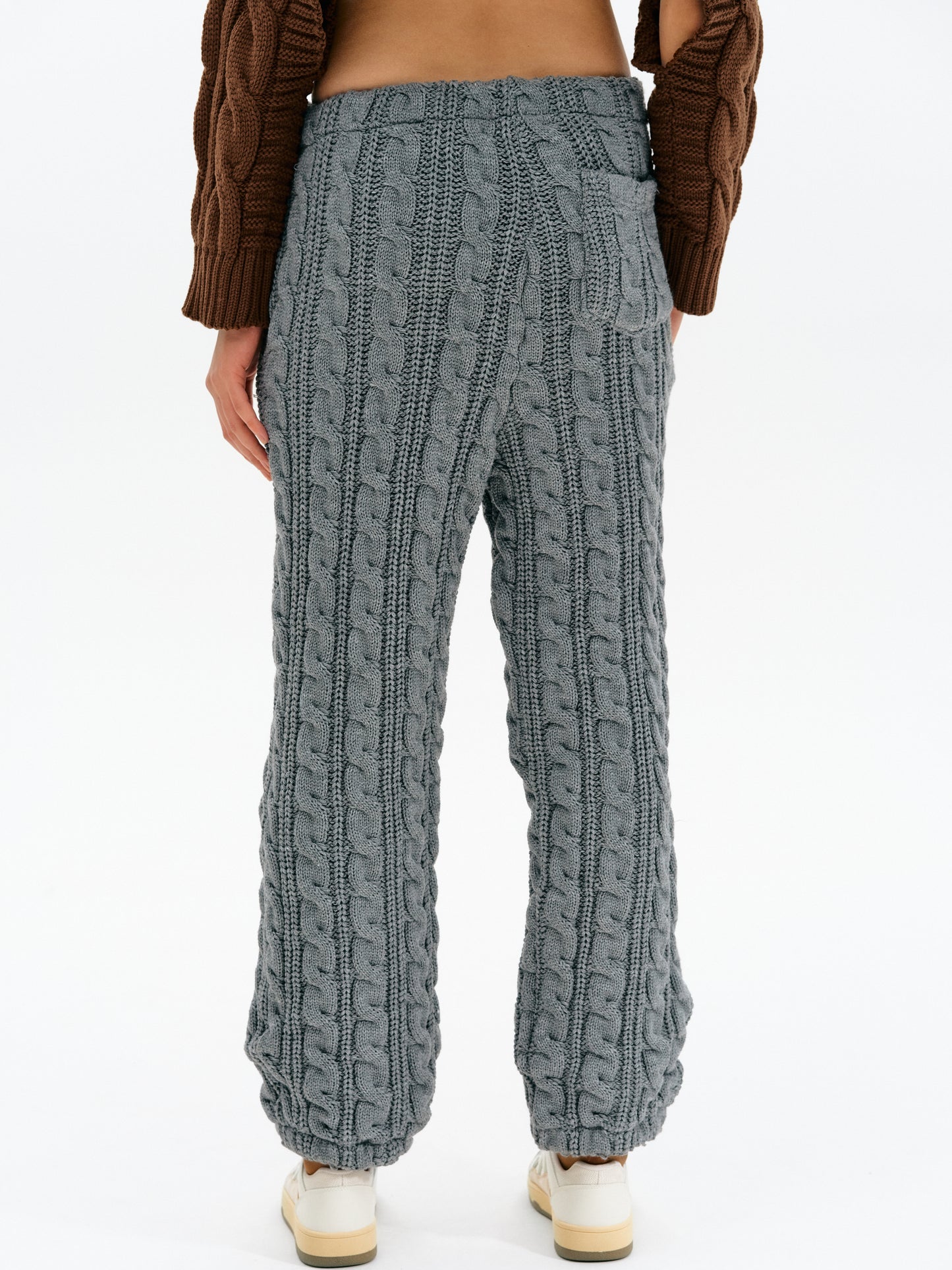 Cable Knit Jogger Lounge Pants, Anchor