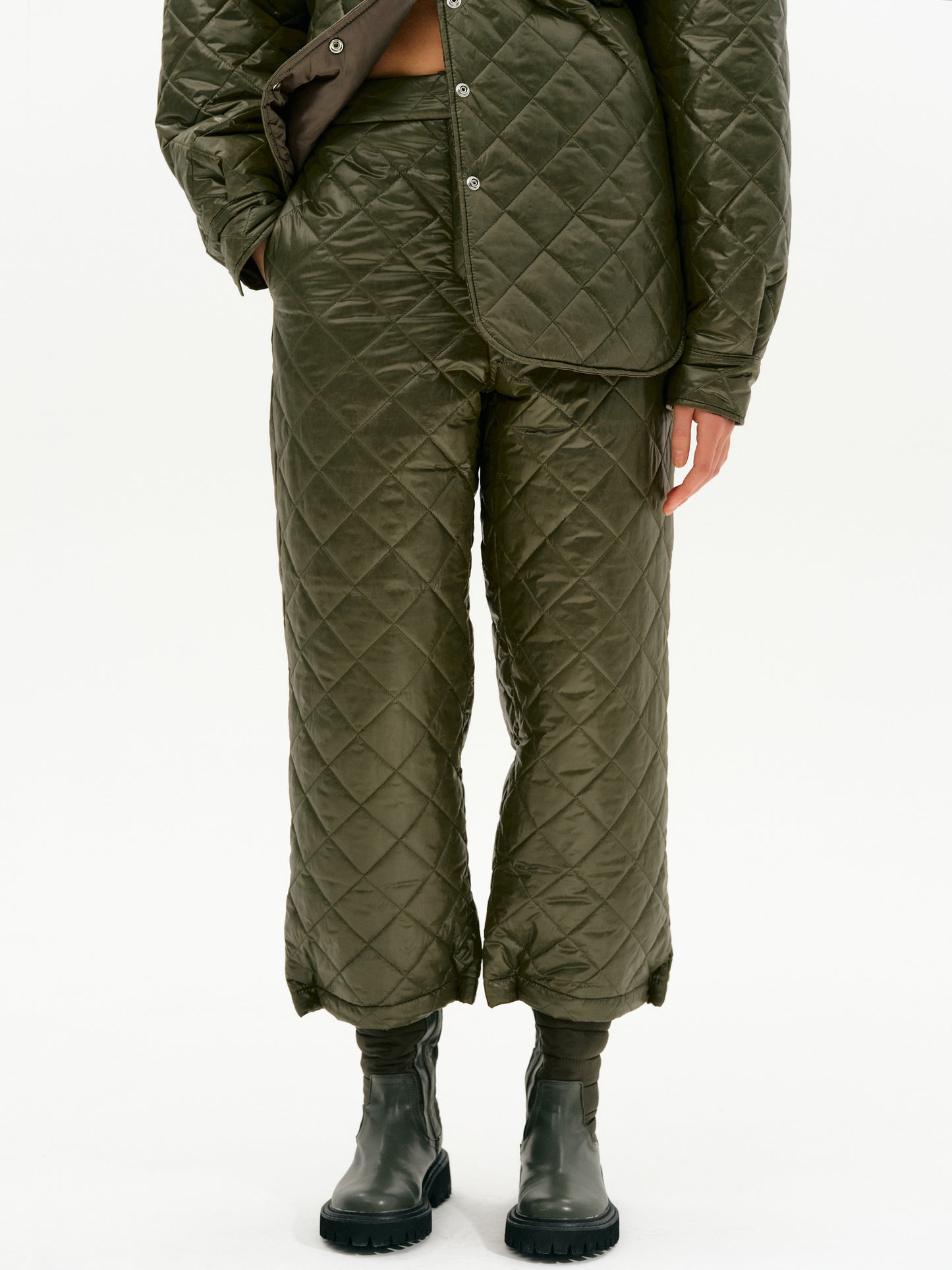 Diamond Quilted Trousers, Martini Olive