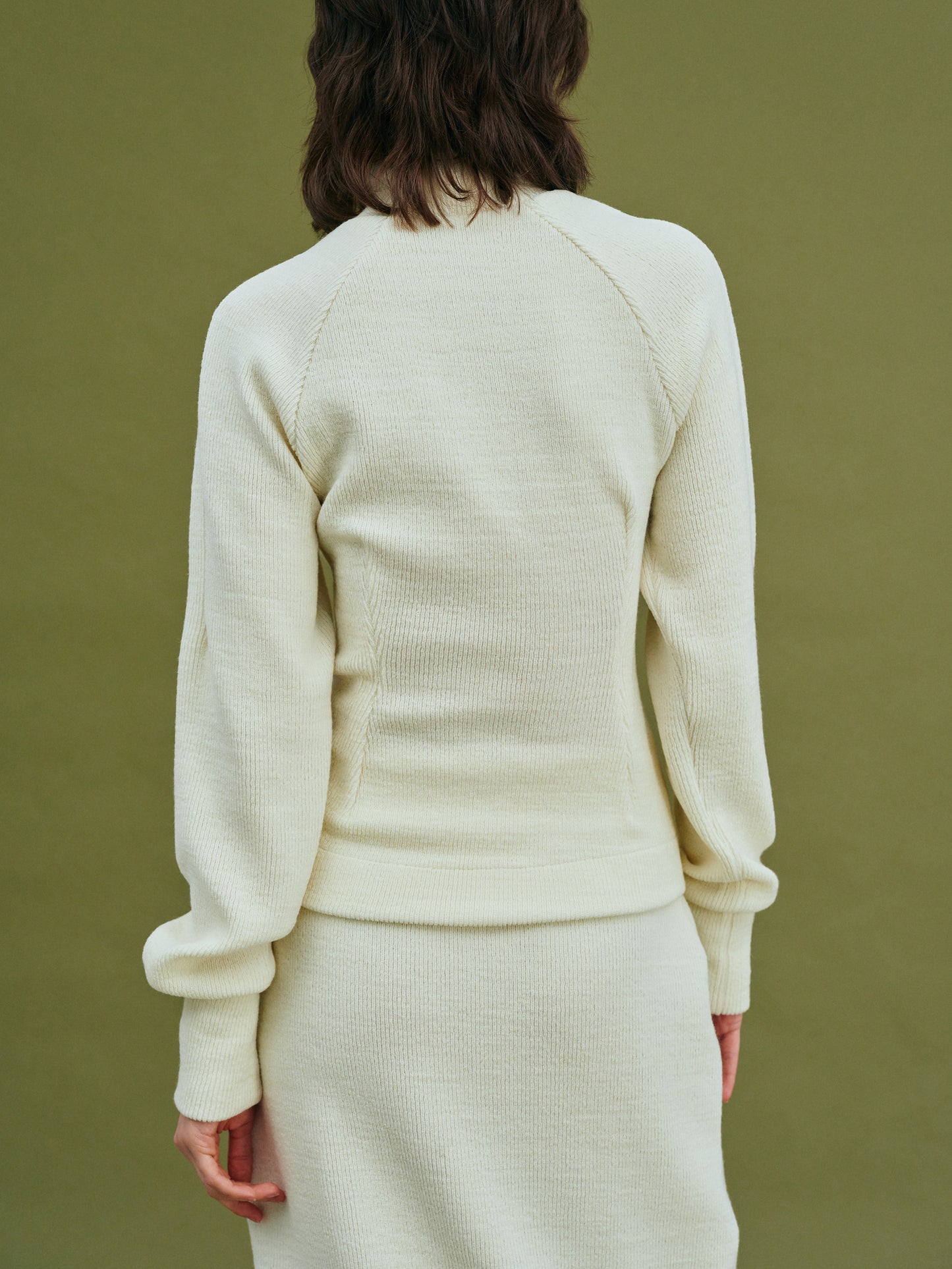 Cinched Turtleneck Sweater, Cream