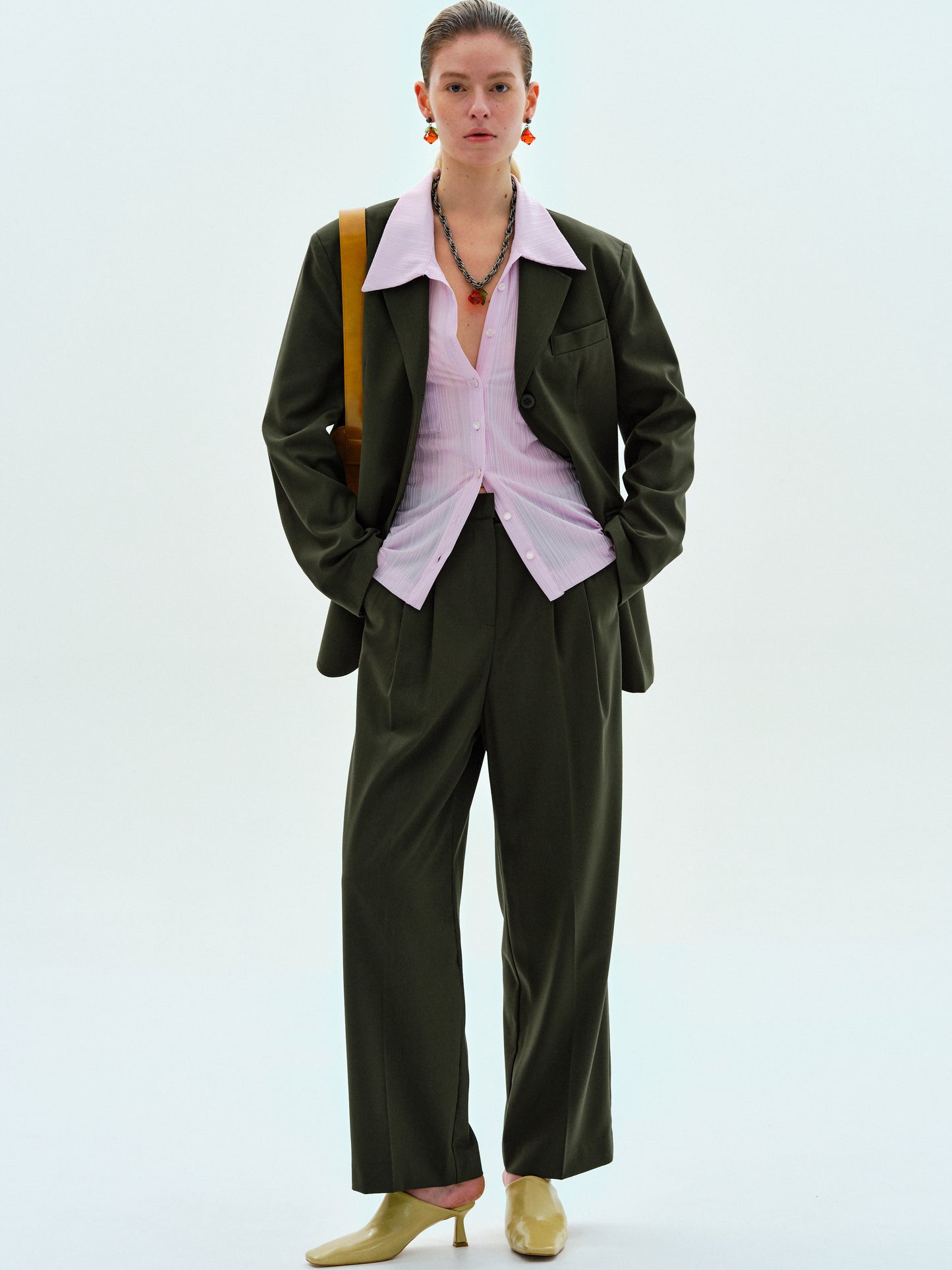 Twill Suit Trousers, Seaweed