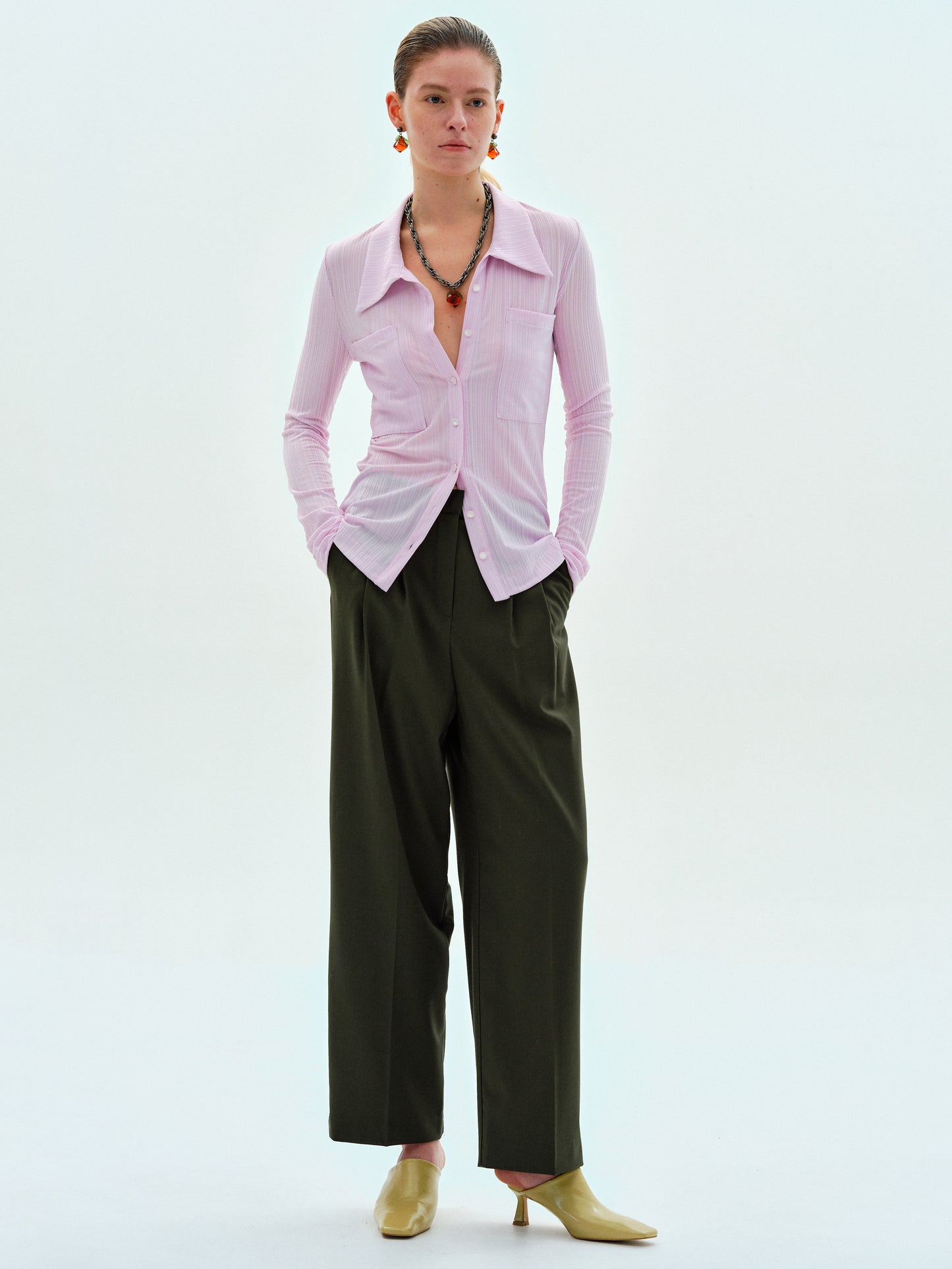 Twill Suit Trousers, Seaweed