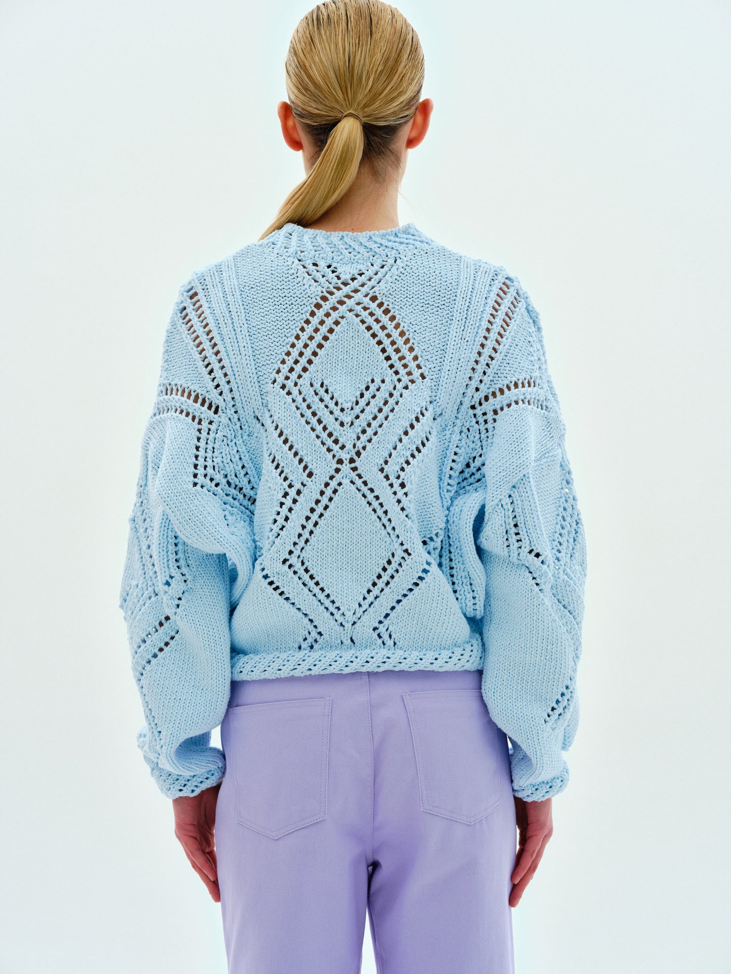 Pointelle Spring Knit, Baby Blue