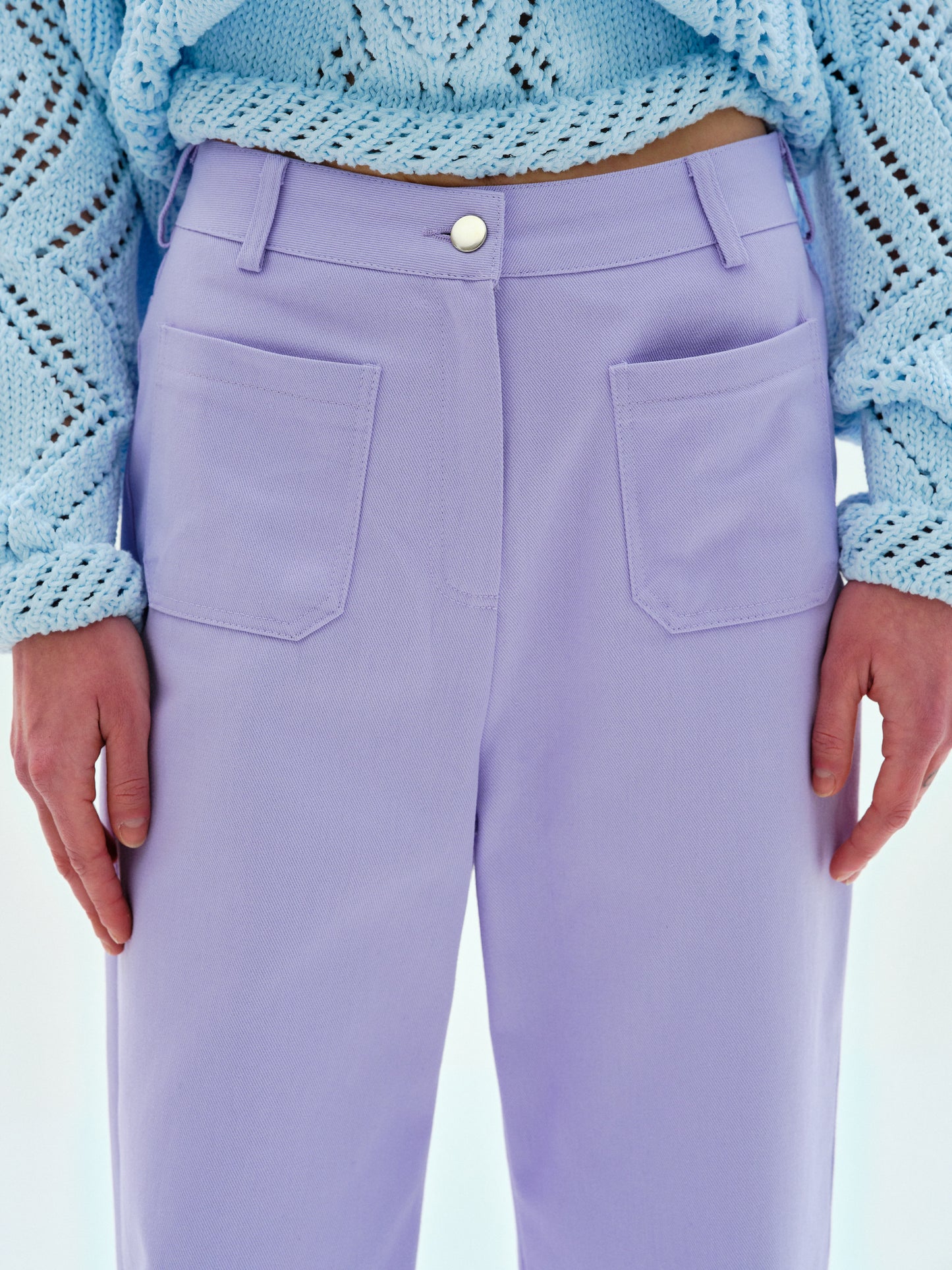 High-Rise Pocket Jeans, Lavender