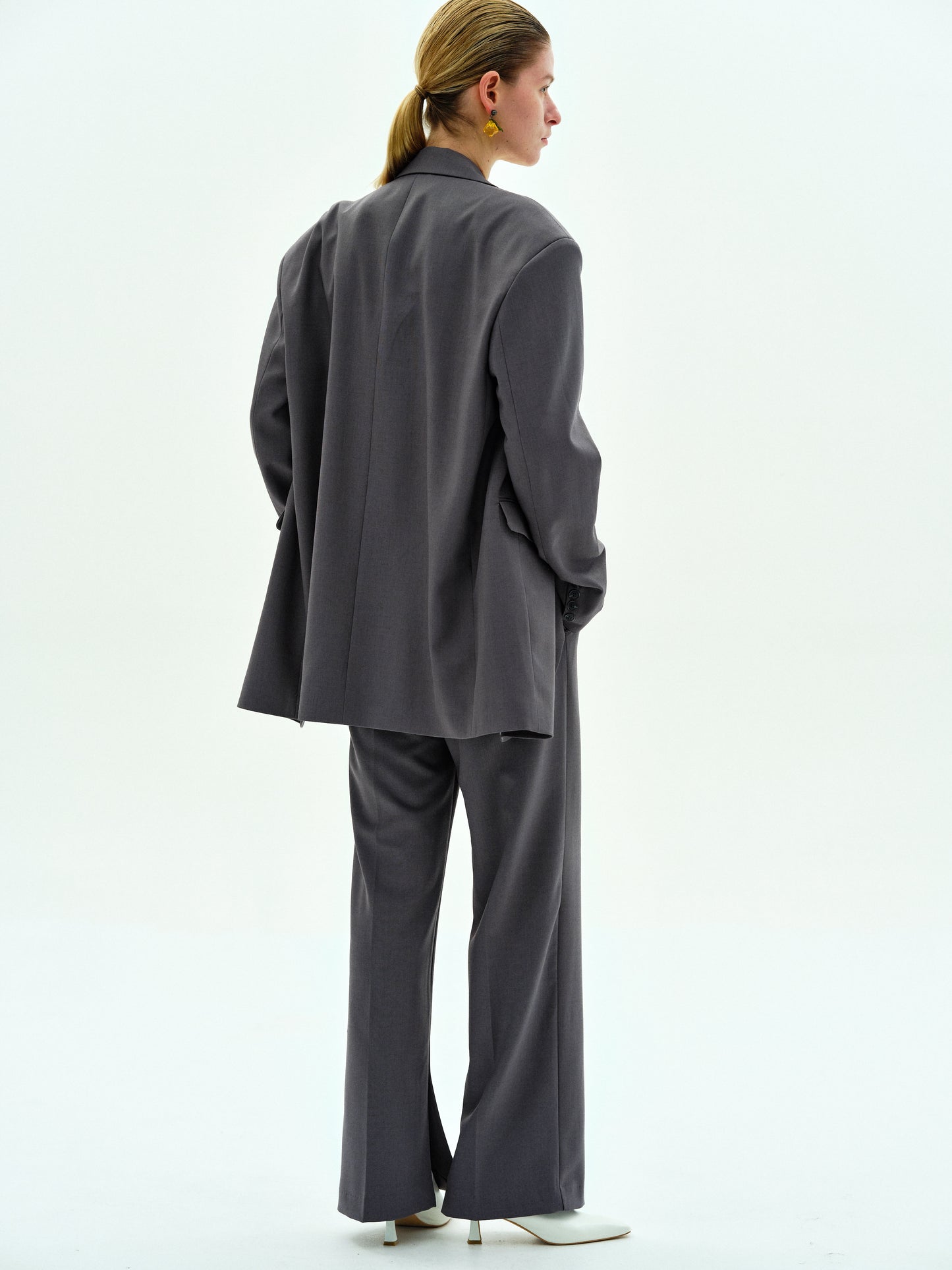 Constructed Suit Blazer, Slate Grey