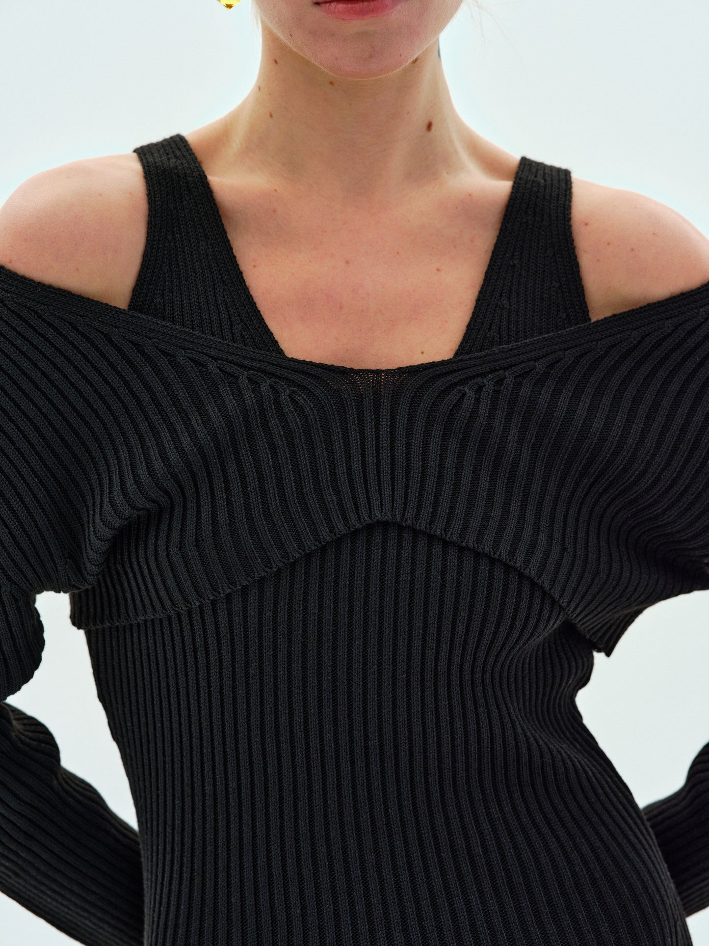TwoPiece Knit Dress Set, Black SourceUnknown