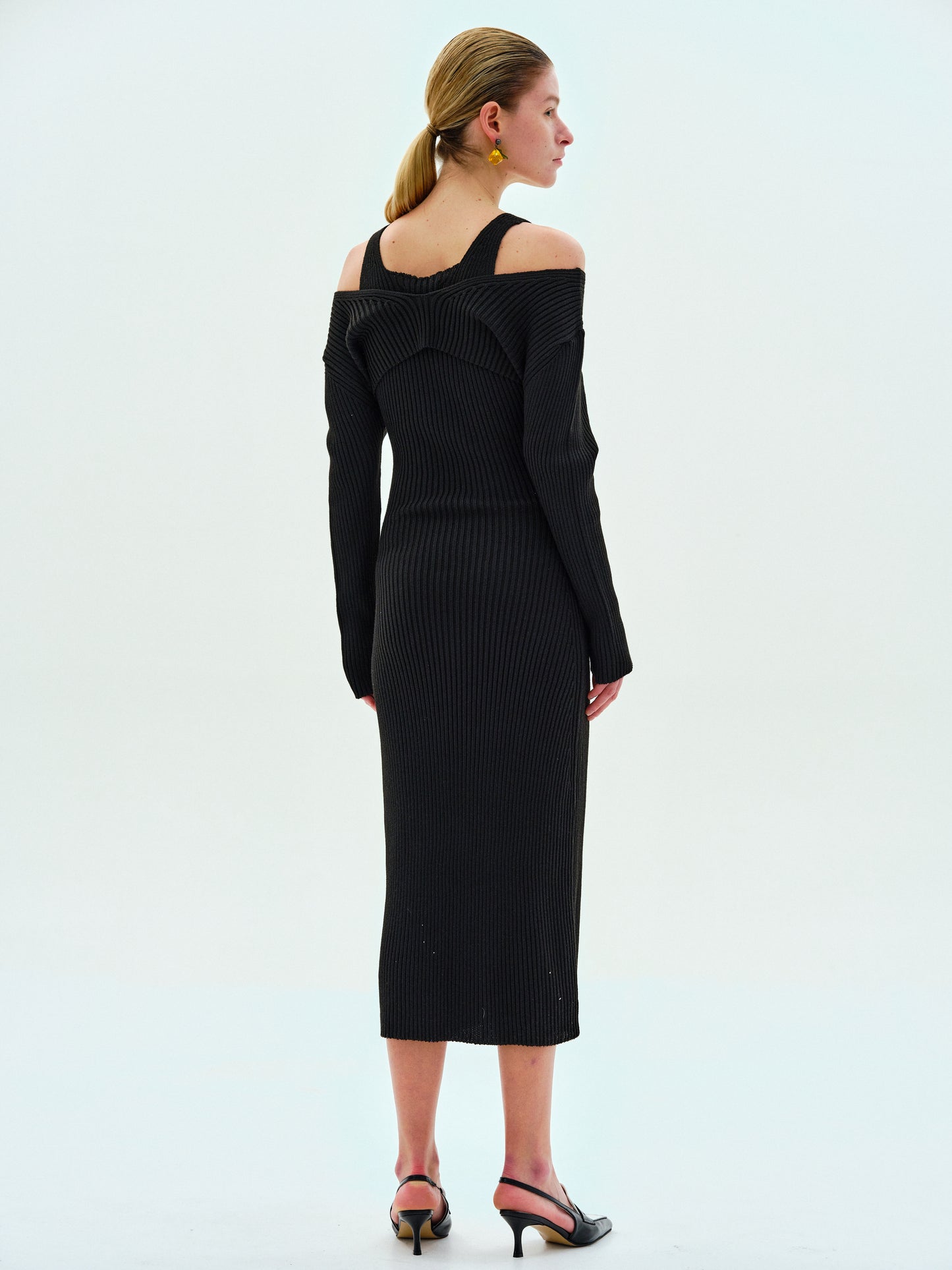 Two-Piece Knit Dress Set, Black