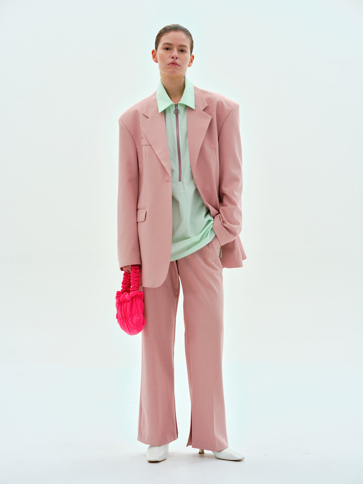 Constructed Suit Blazer, Dusty Pink