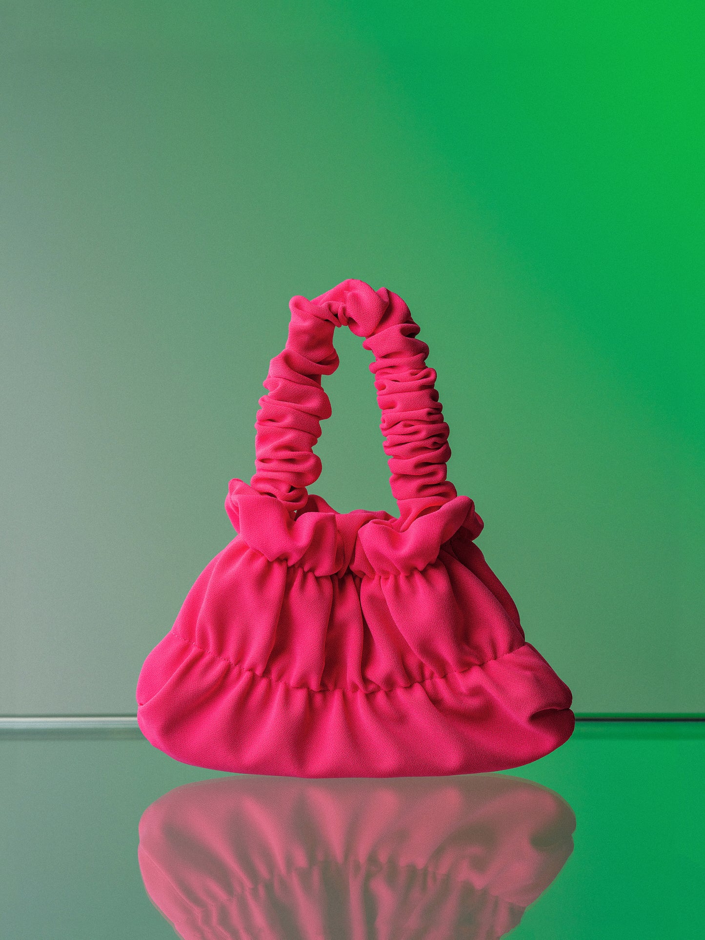 Ruched Mini Bag, Hot Pink