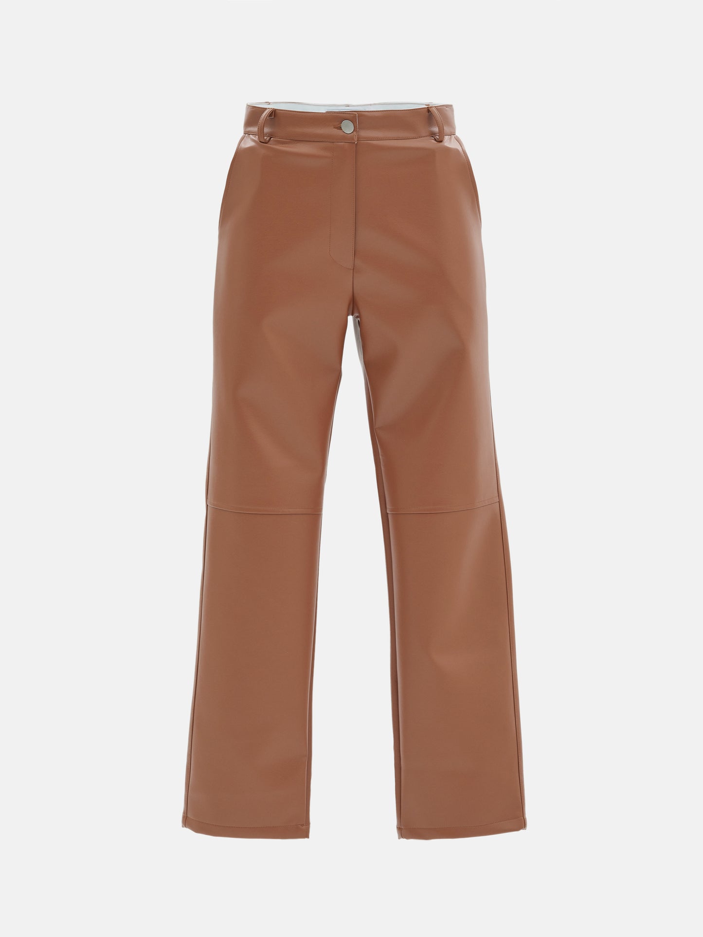 Skinny Faux Leather Pants, Cinnamon