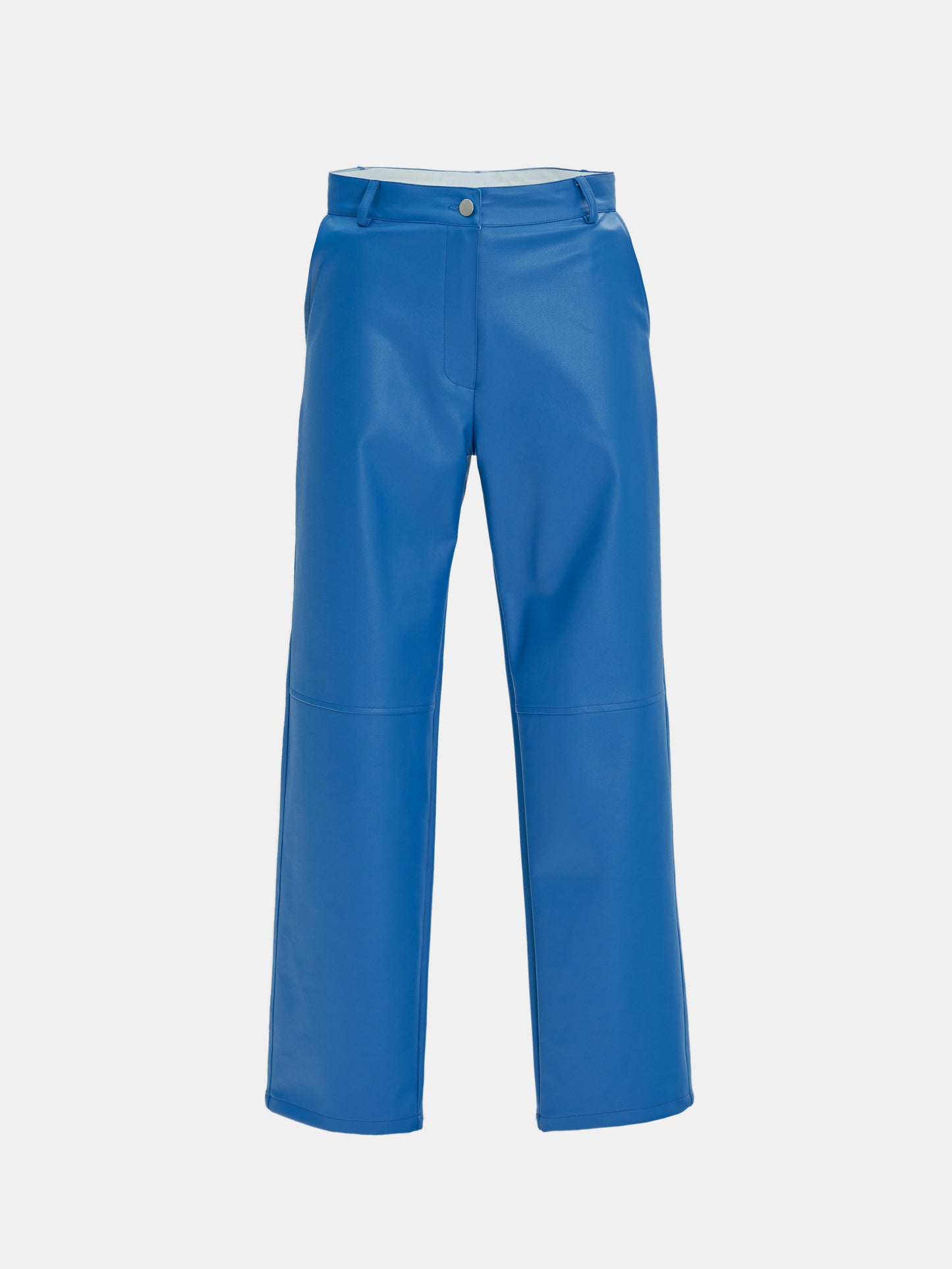 Skinny Faux Leather Pants, Cobalt