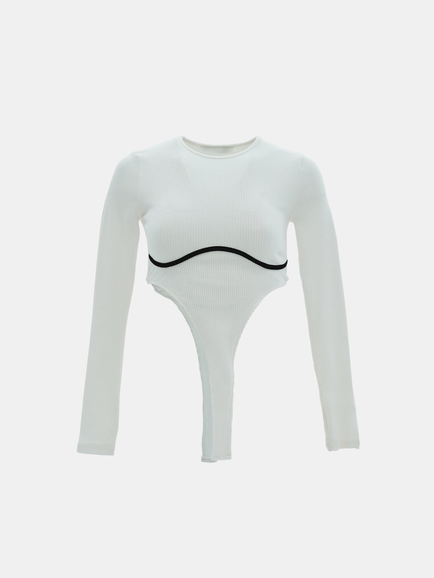 Cut-Out Rib Top, White