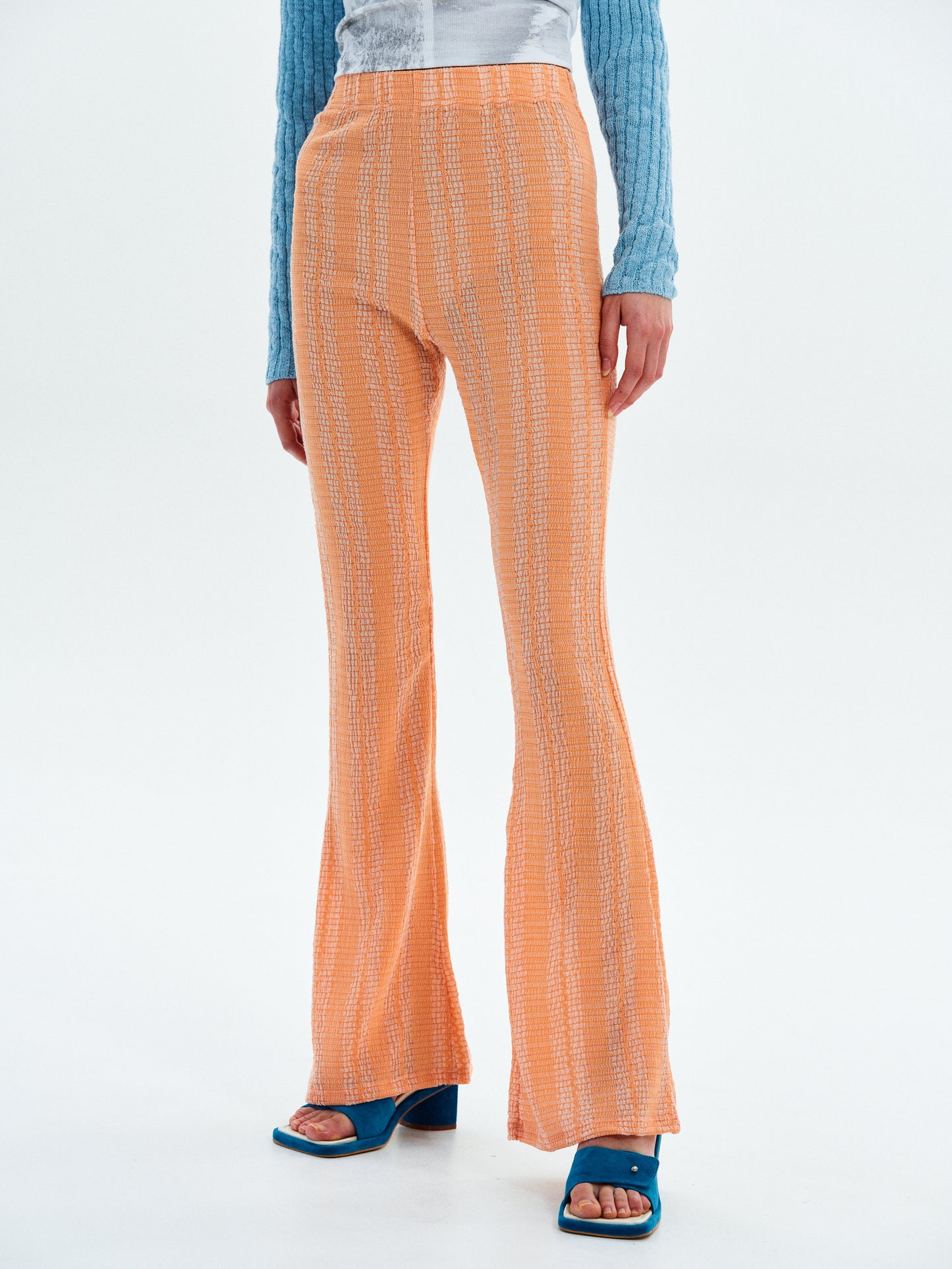 Knit Pull-On Trousers, Peach