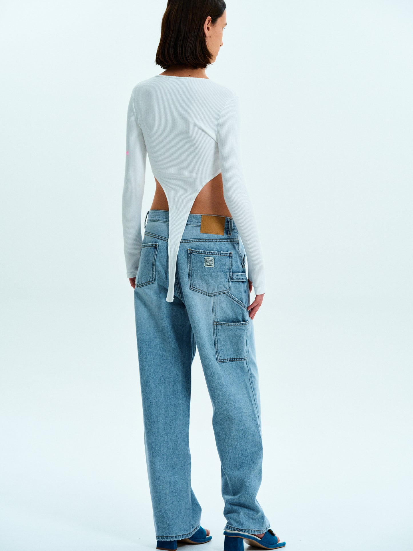 Cut-Out Rib Top, White