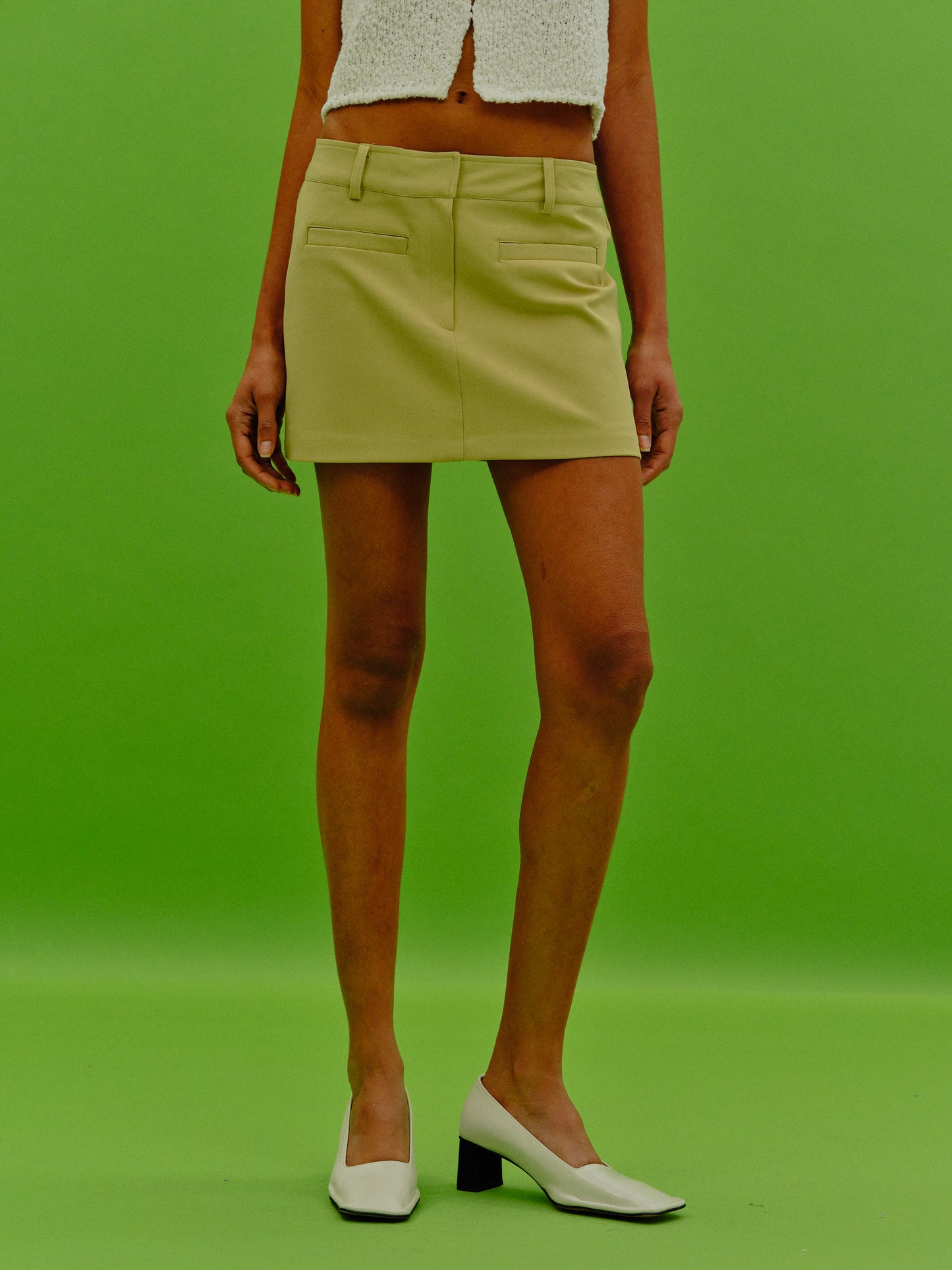 Suit Mini Skirt, Key Lime