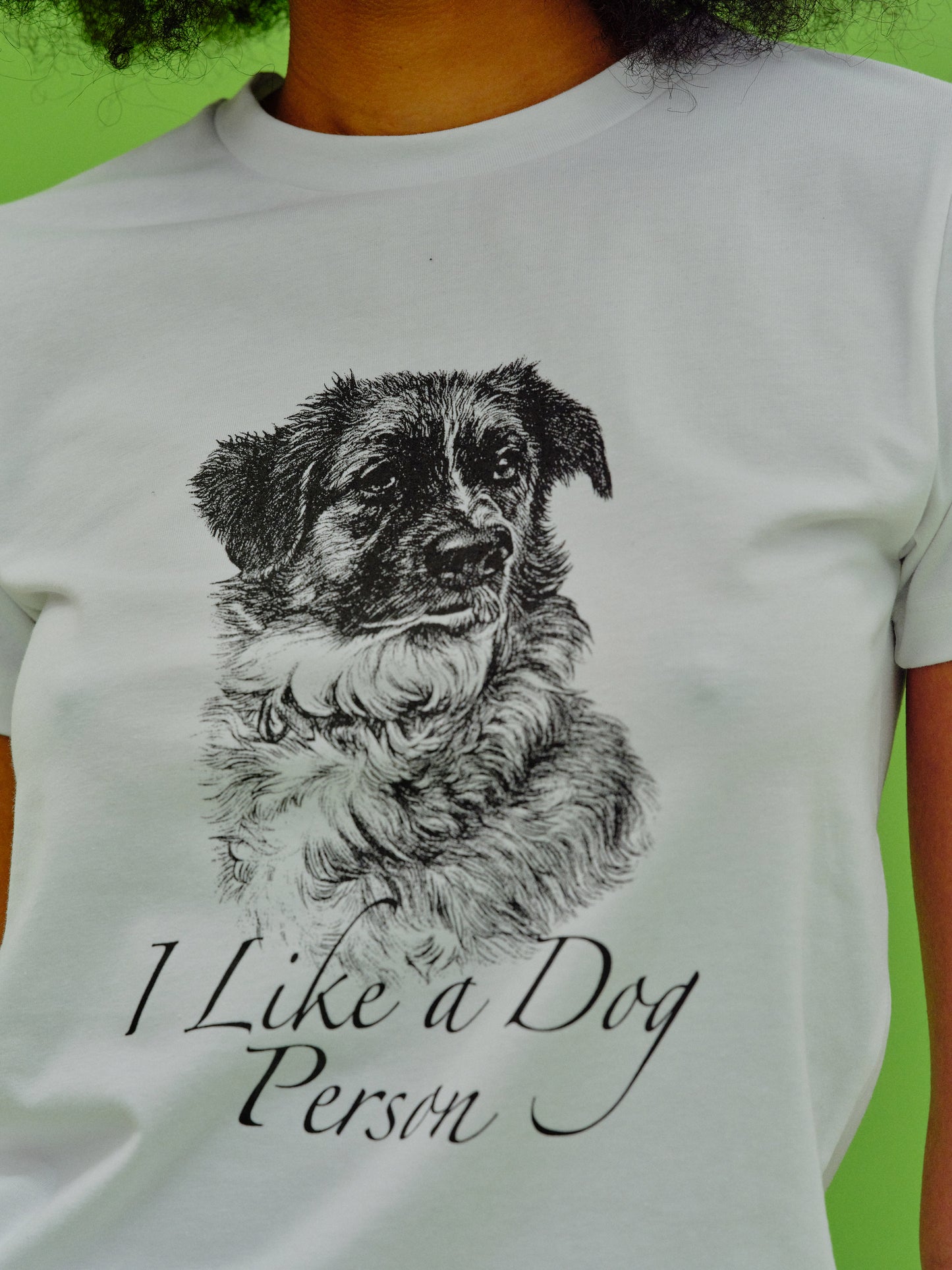 'I Like a Dog Person' T-Shirt, White