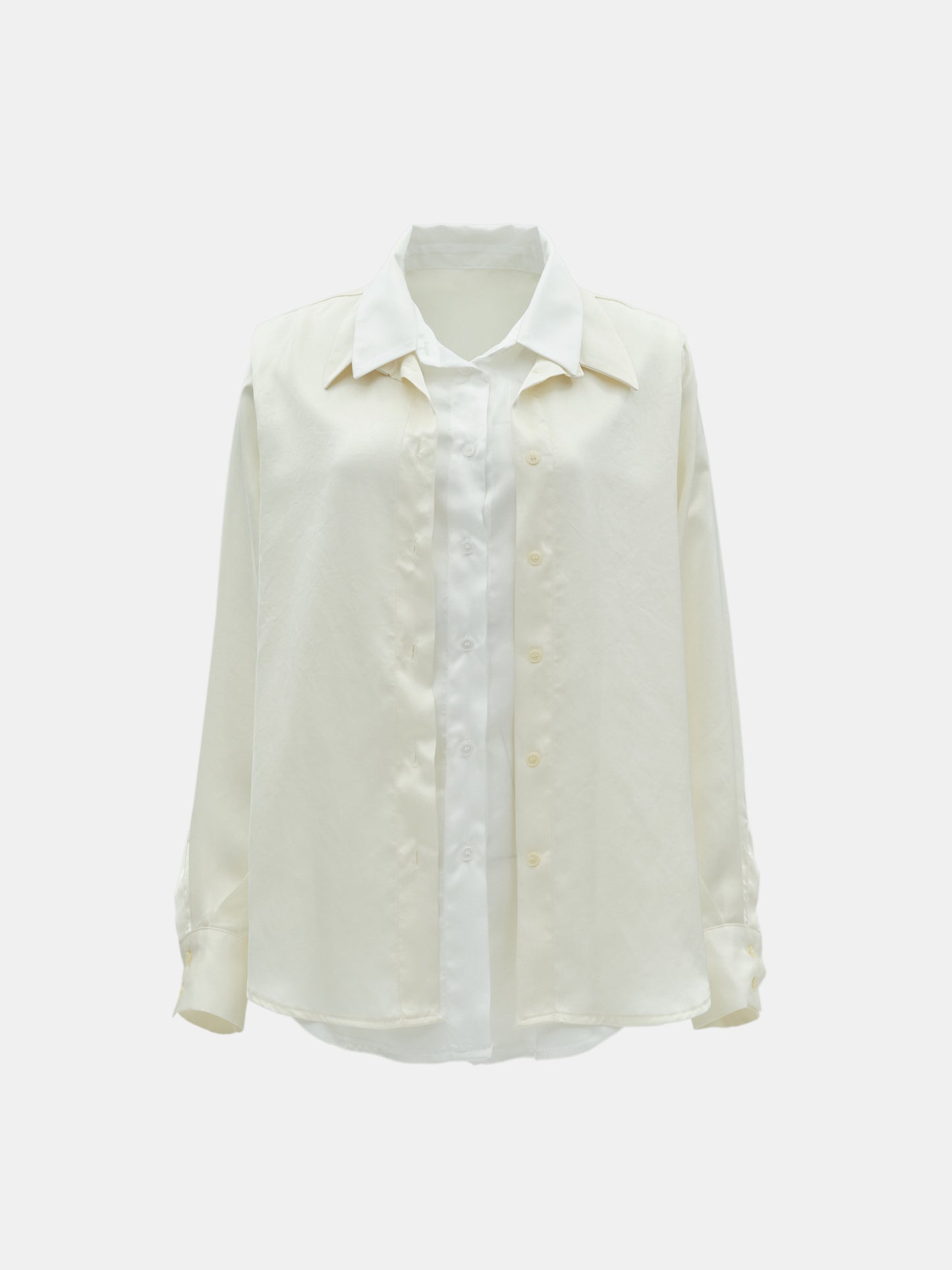 Adjustable Twisted Double Layer Shirt, Buttermilk