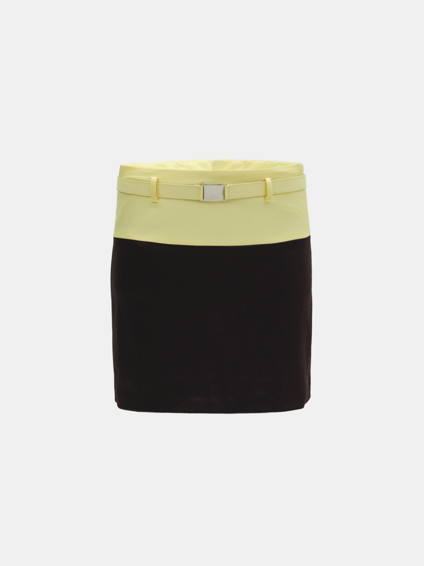 Colorblock Belted Skirt, Pineapple