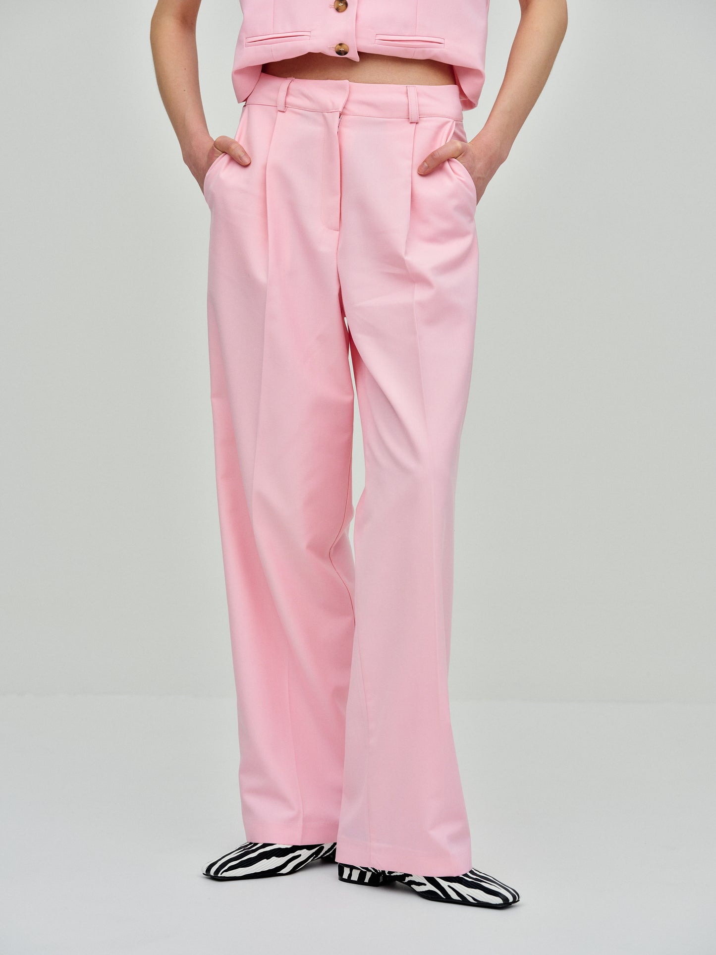 Wide Suit Trousers, Pink