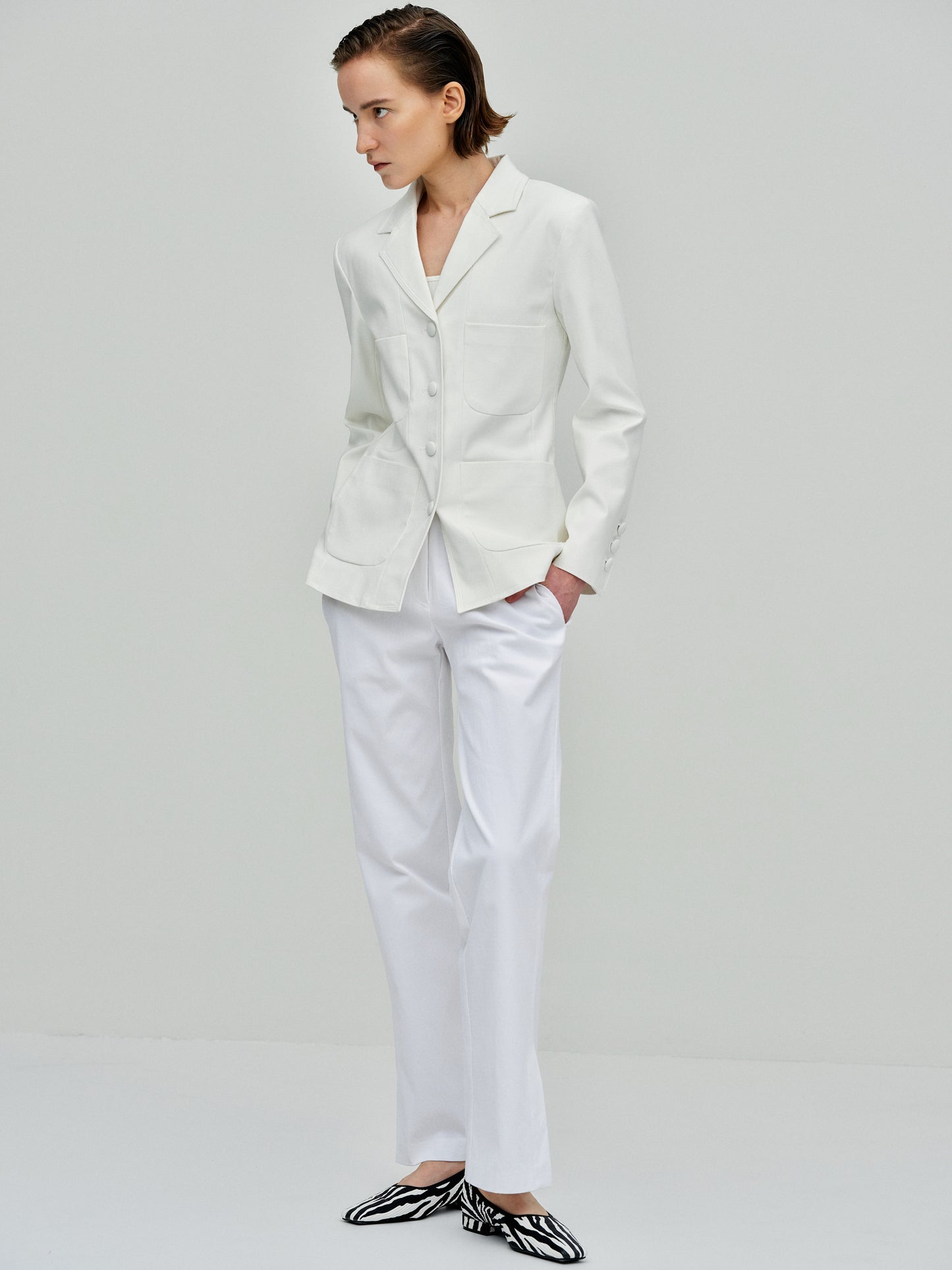 Pocket Suit Jacket, White
