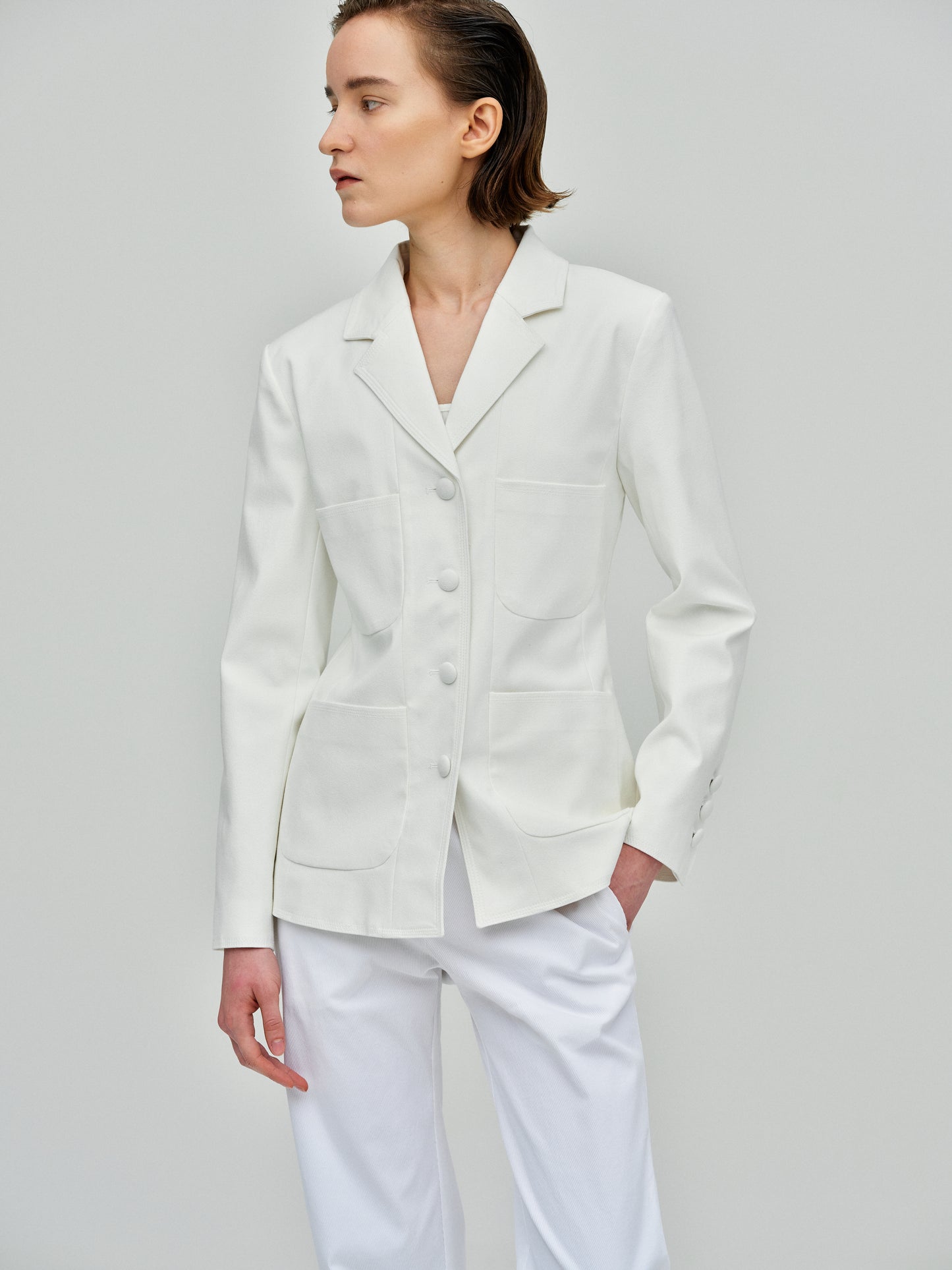 Pocket Suit Jacket, White