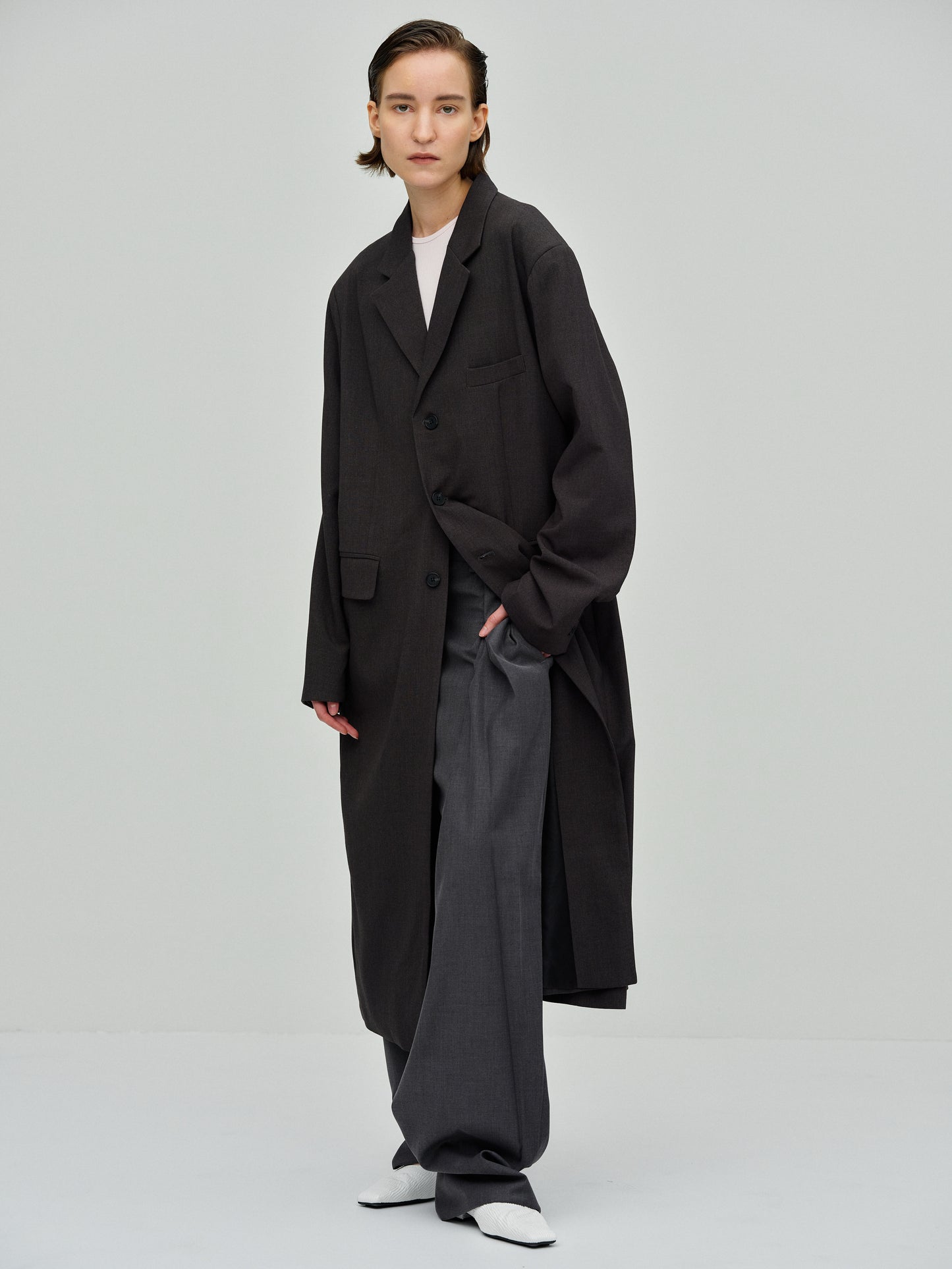 Oversized Blazer Coat, Charcoal – SourceUnknown