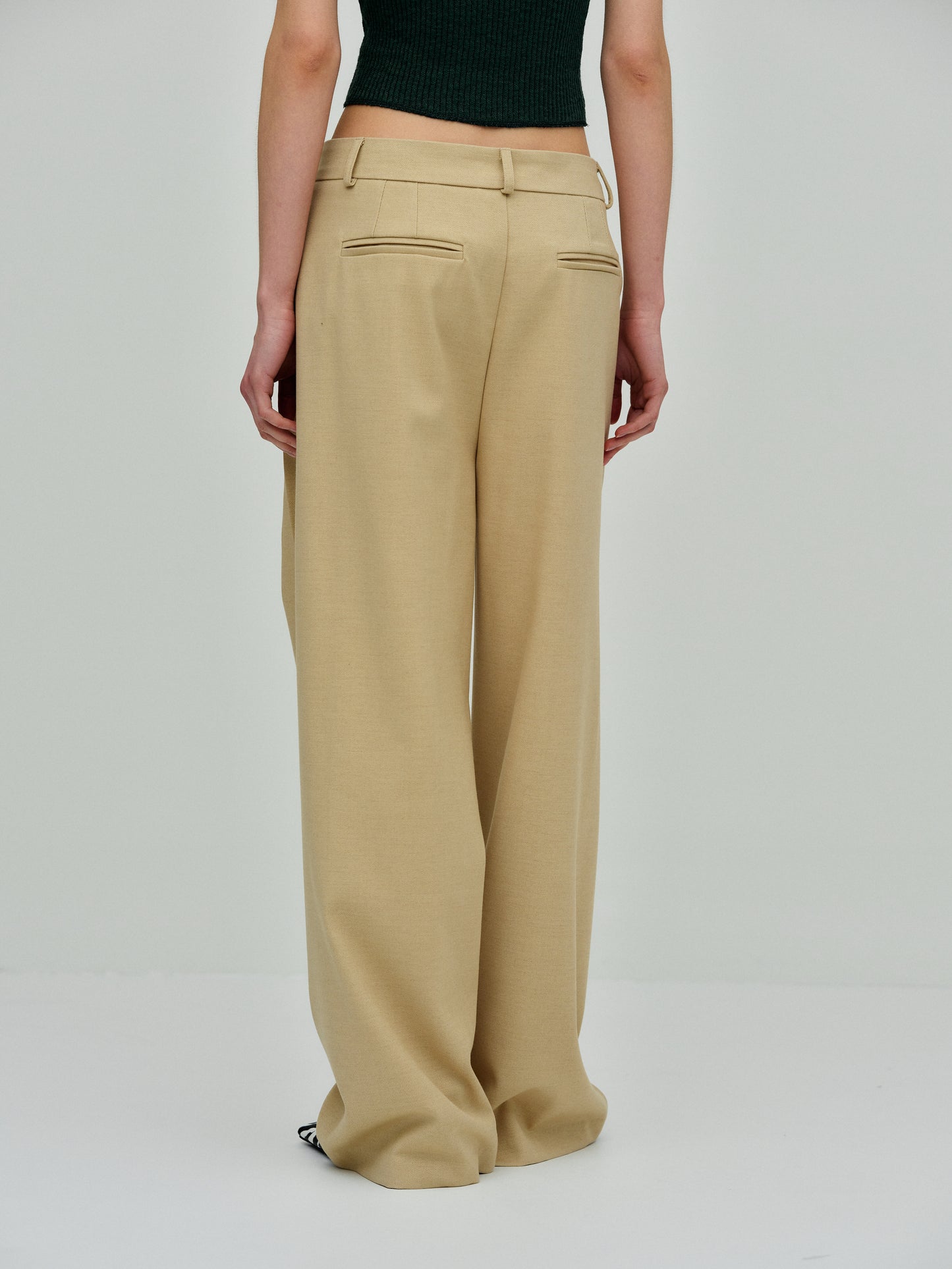 Wide Suit Trousers, Sand