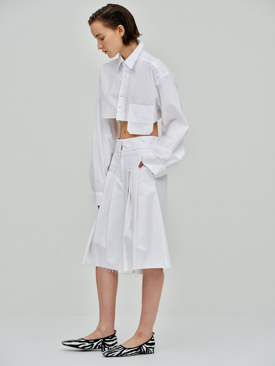 Boxy Cropped Shirt, White – SourceUnknown