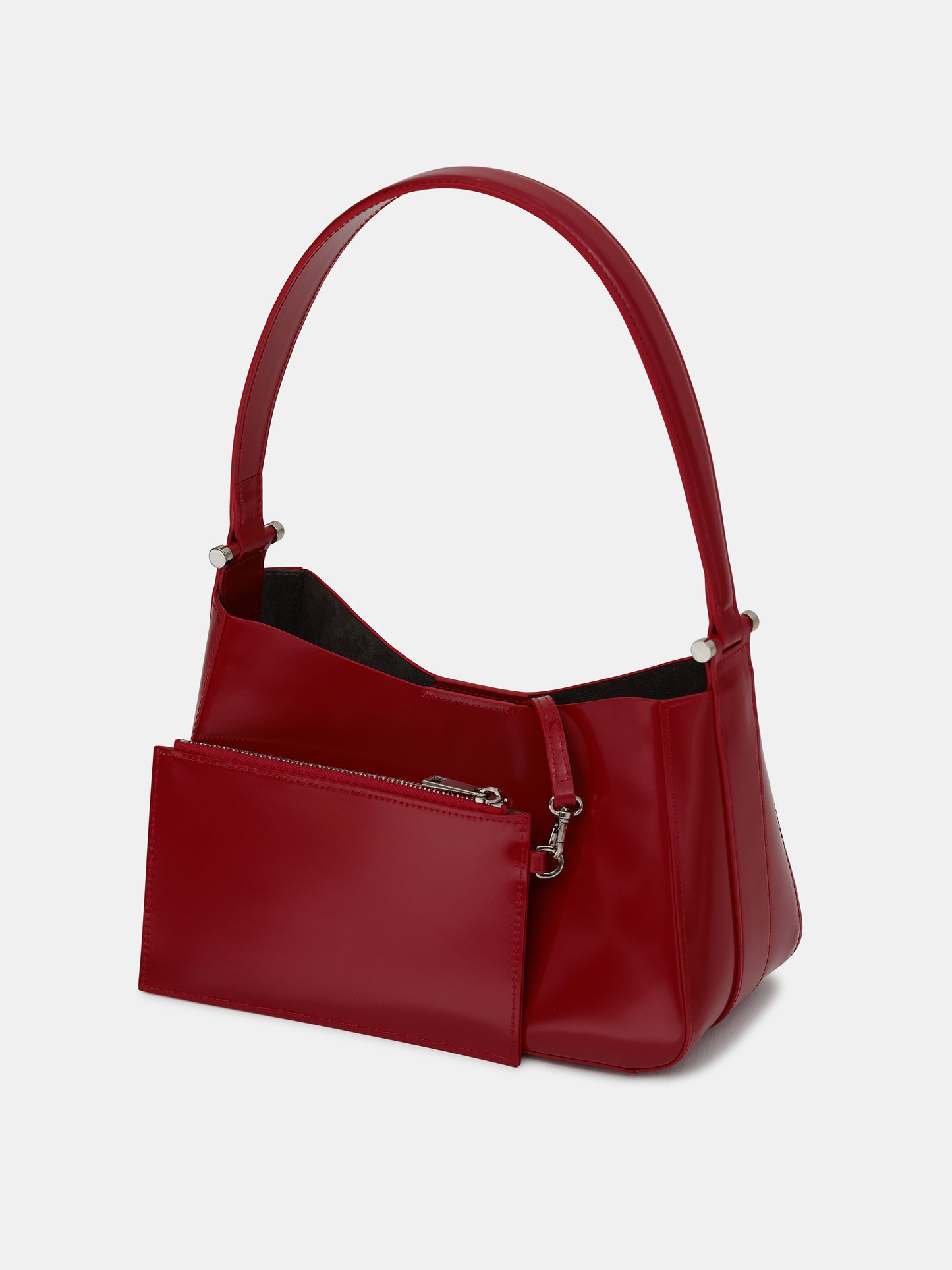 Leather Shoulder Bag, Red
