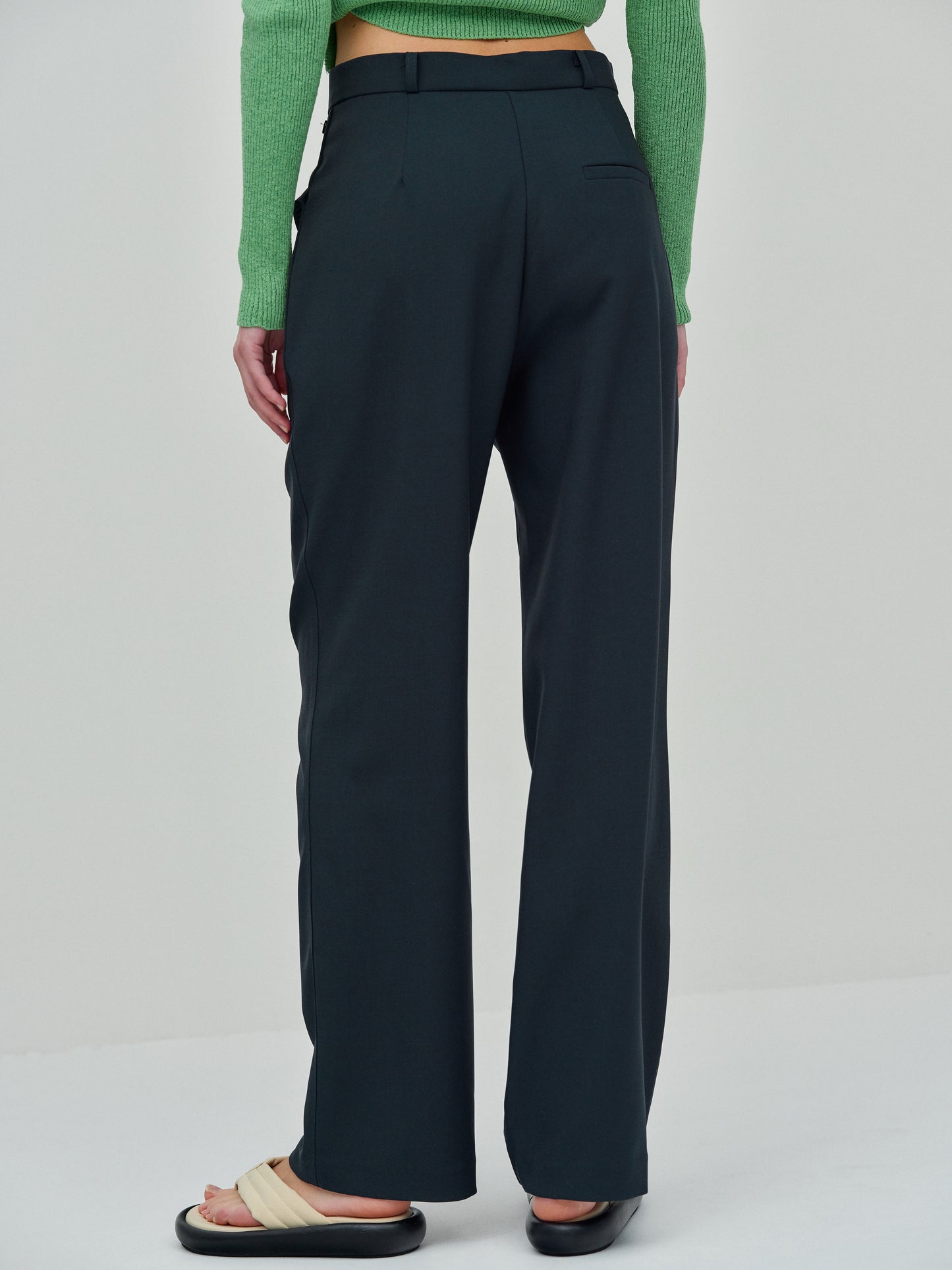 Seam Pocket Trousers, Dark Teal Green