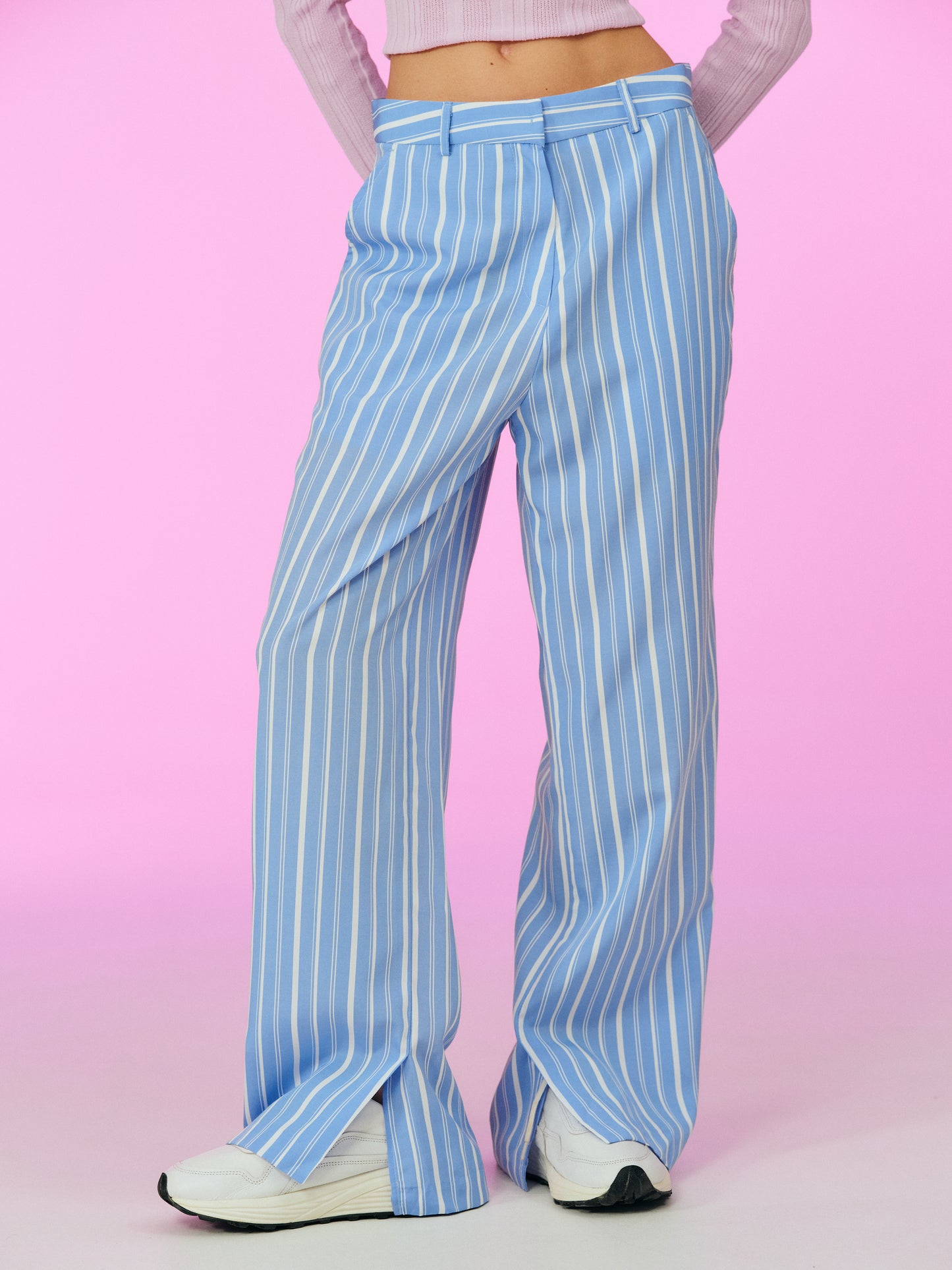 Plain Stripe Trousers, Caroline Blue