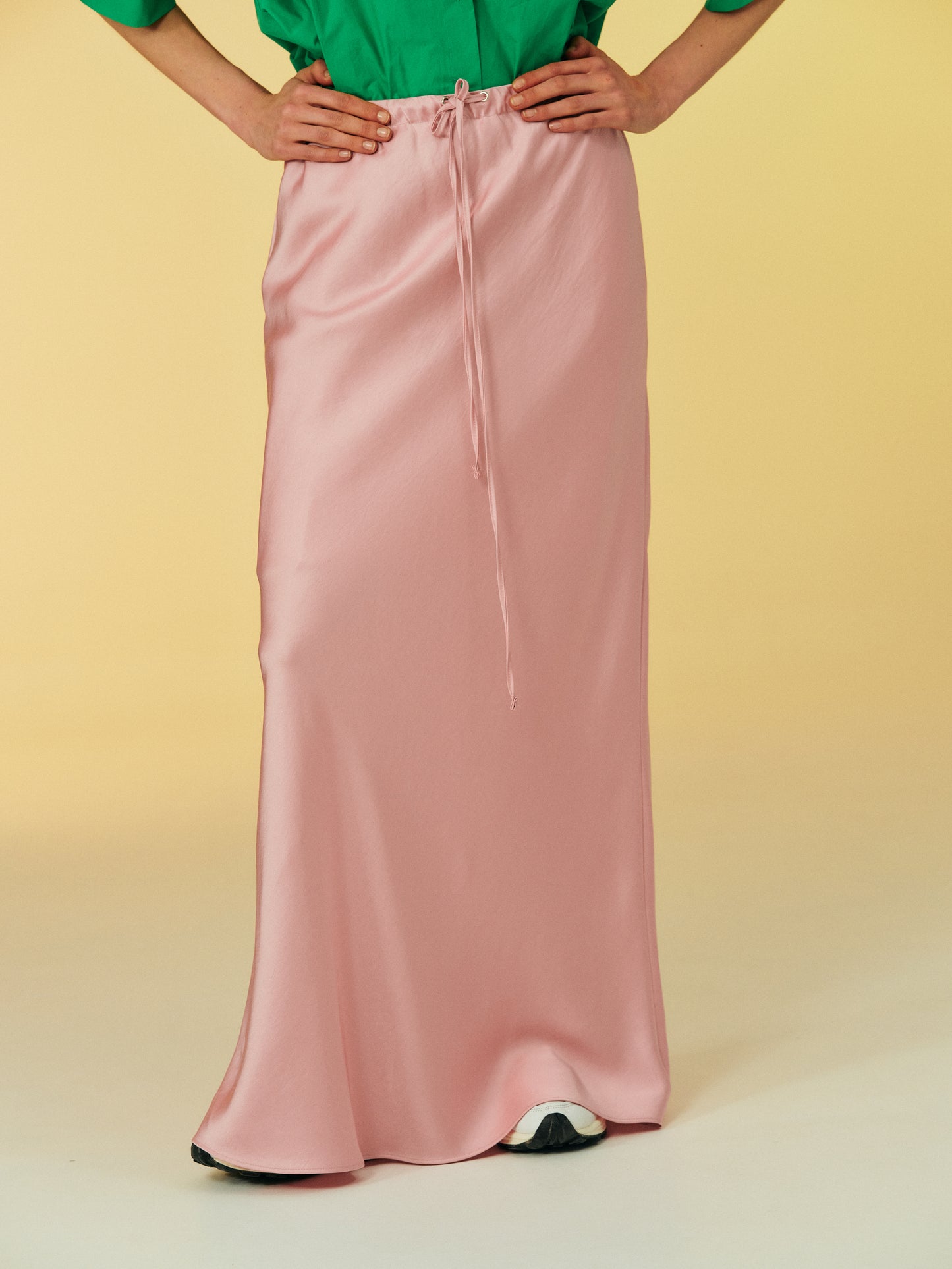 Satin Maxi Skirt, Rose Pink