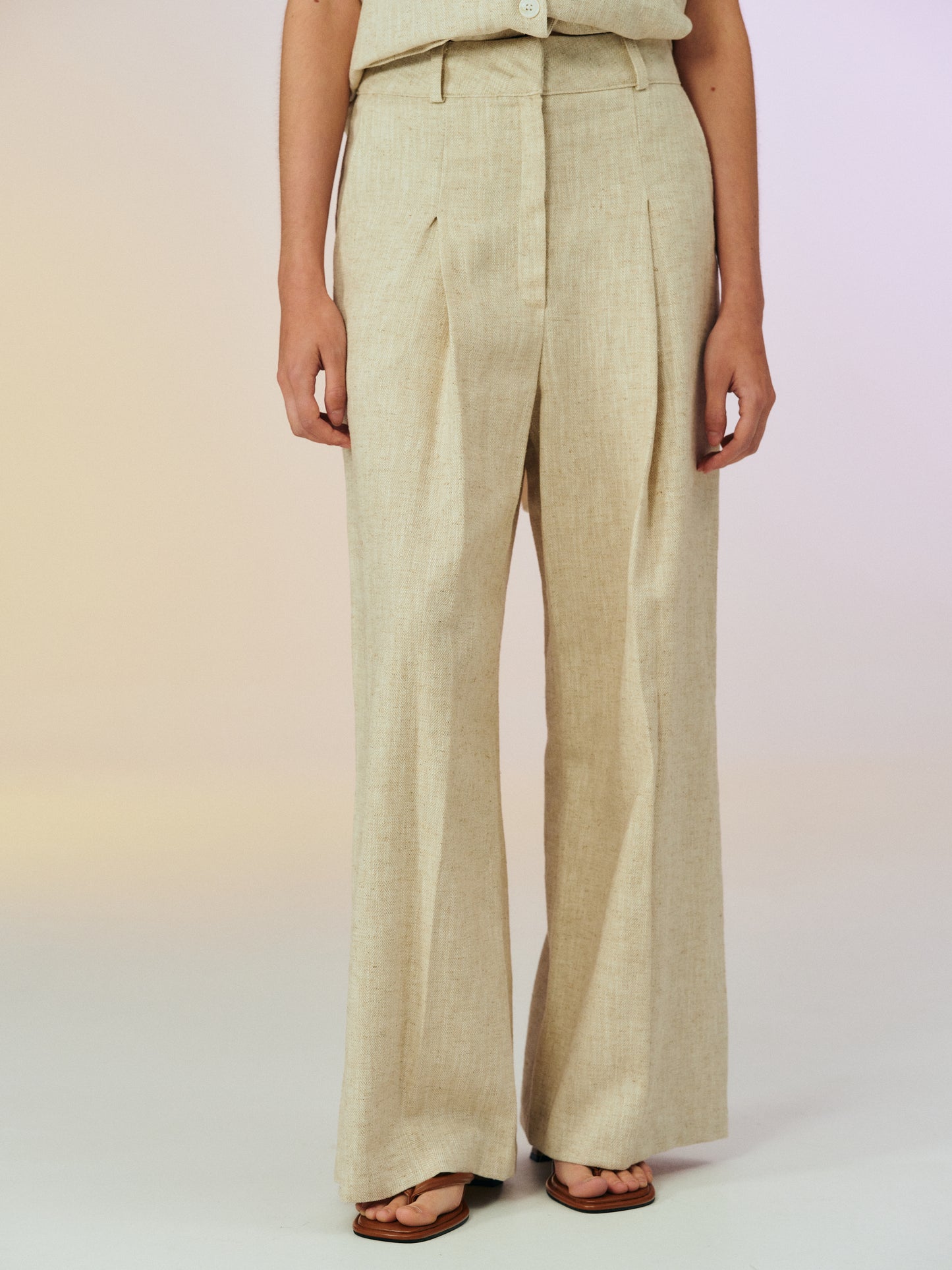 Linen Suit Trousers, Gardenia
