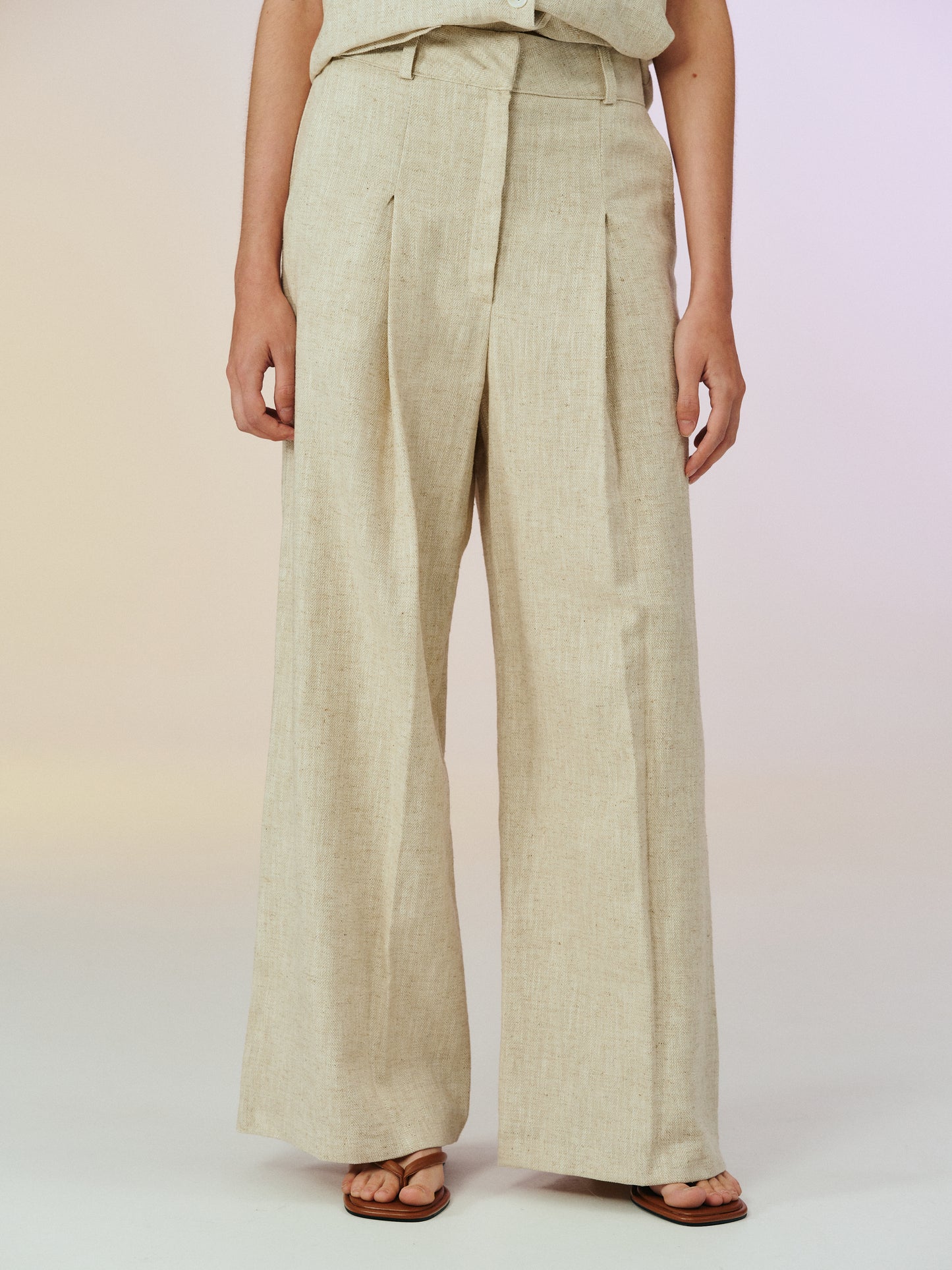 Linen Suit Trousers, Gardenia