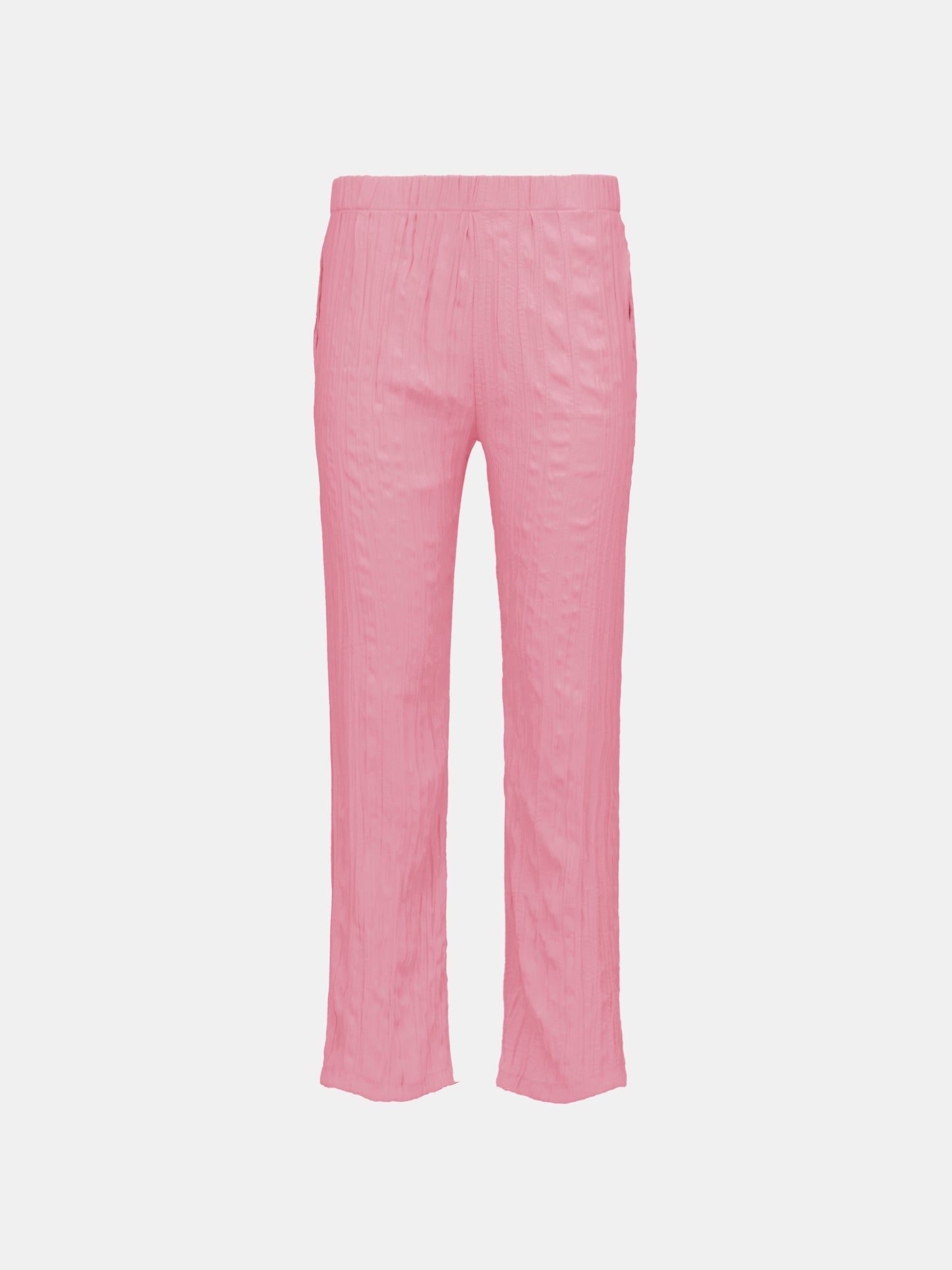 Crinkled Garment-Pleated Pants, Rose