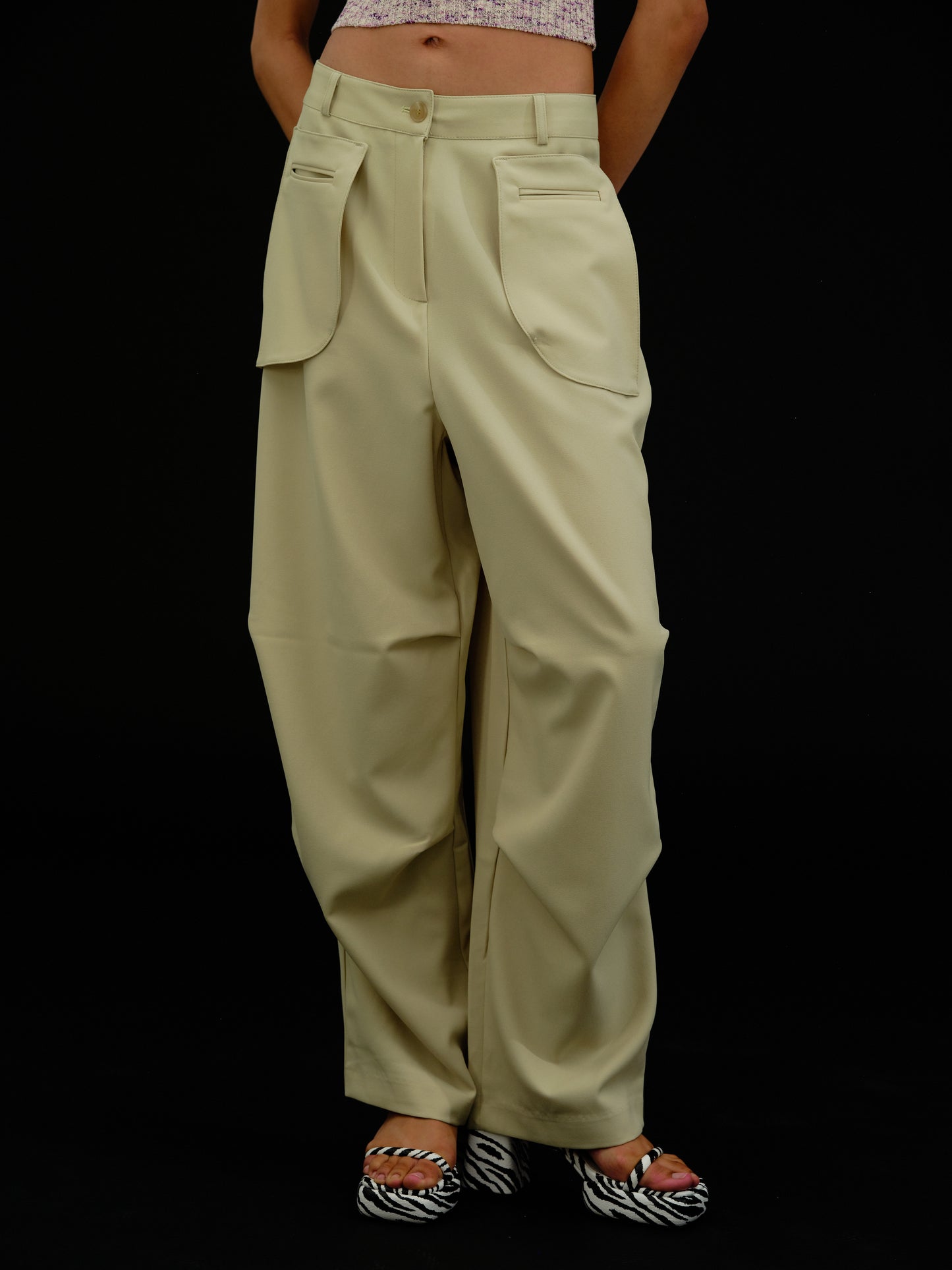 Inside-Out Pocket Trousers, Sage