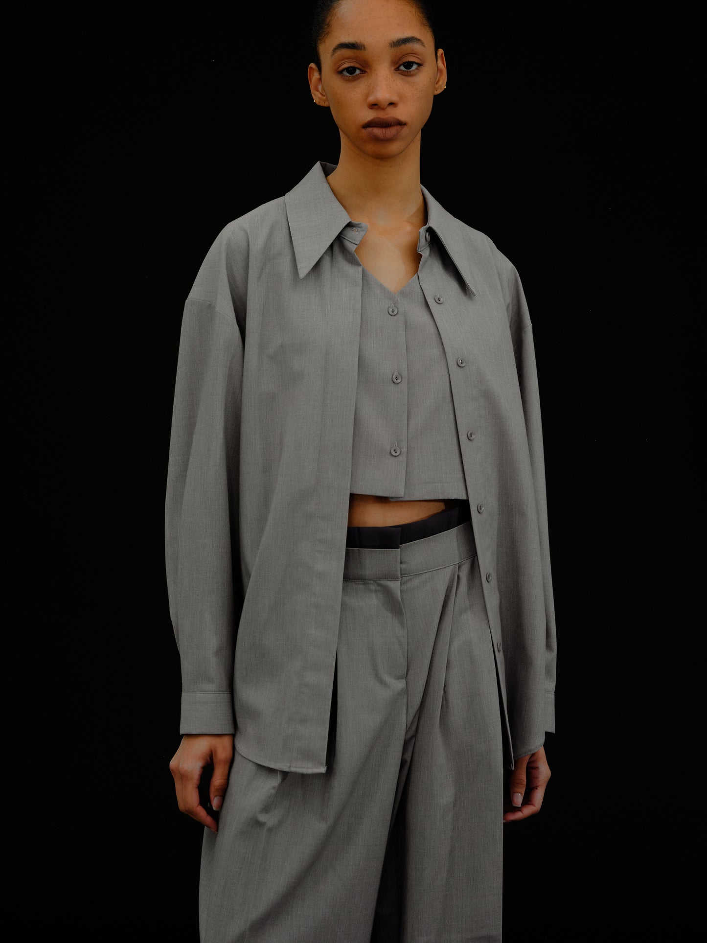 Suiting Shirt + Waistcoat Set, Grey