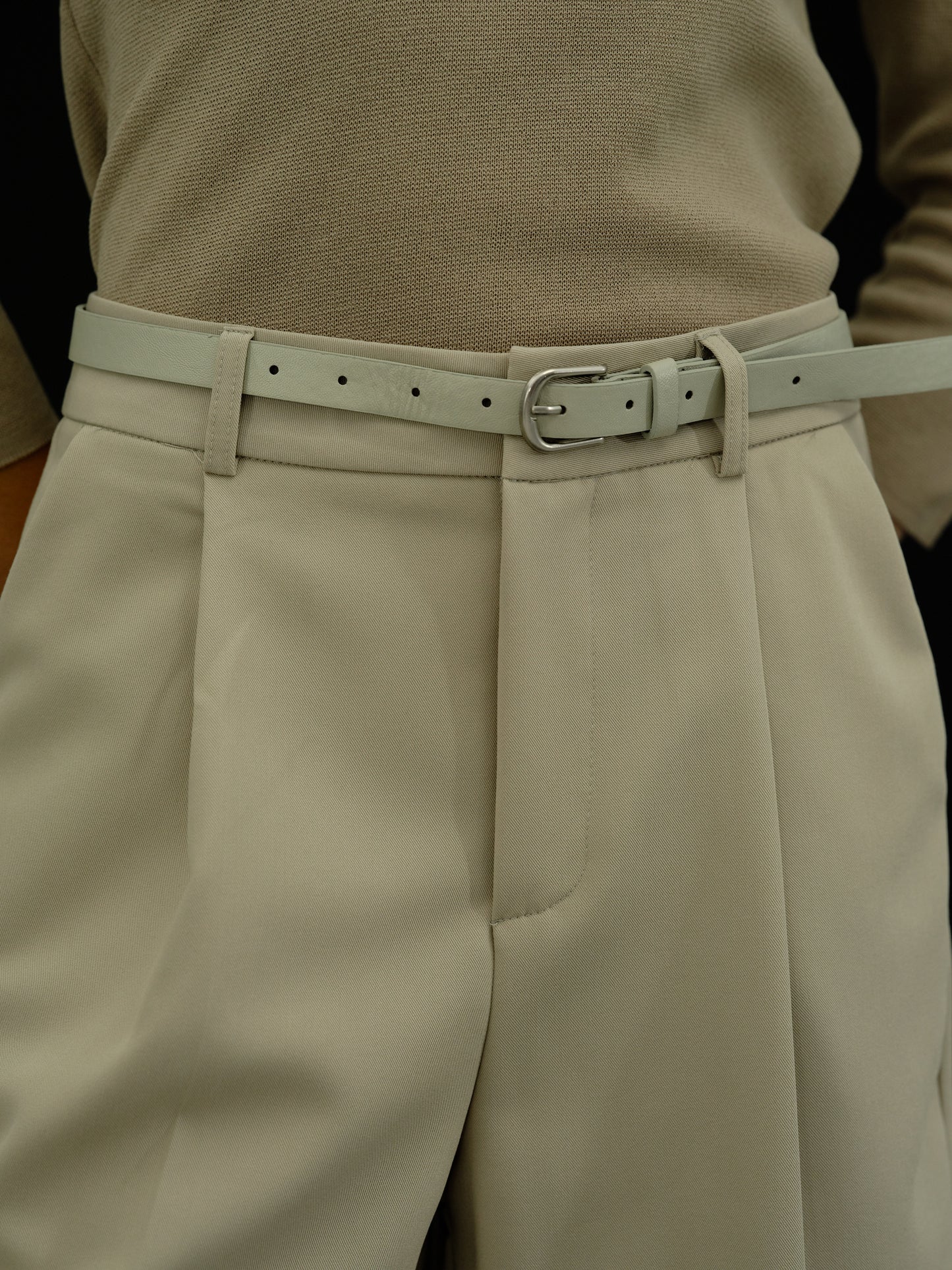 Belted Suiting Shorts, Oyster