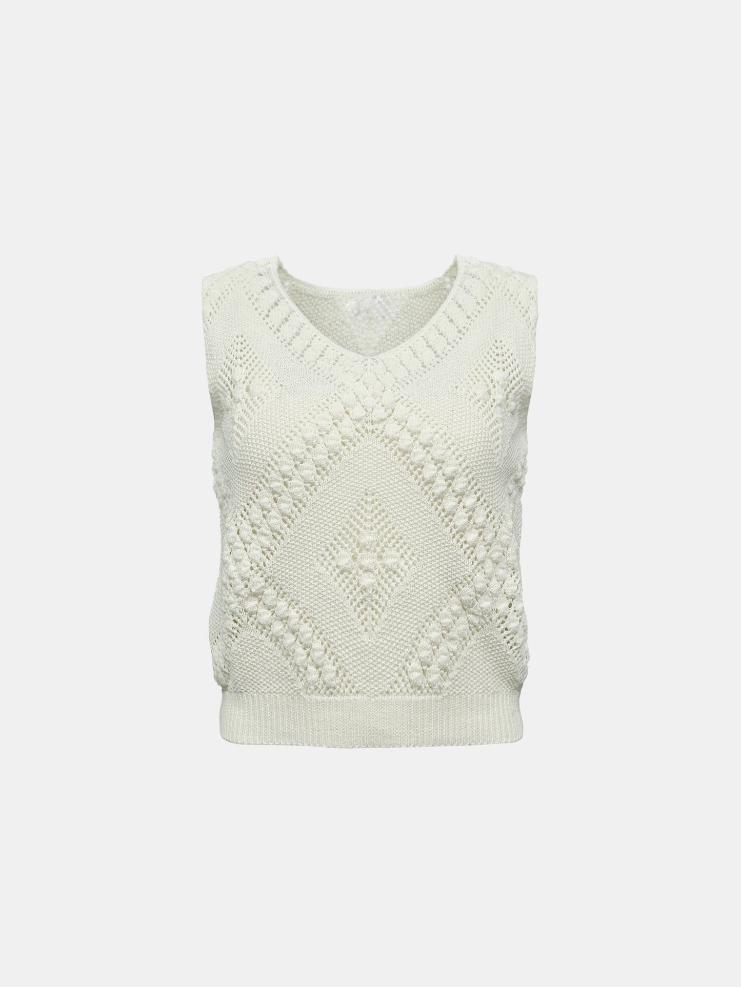 Cotton-Linen Knit Vest, White