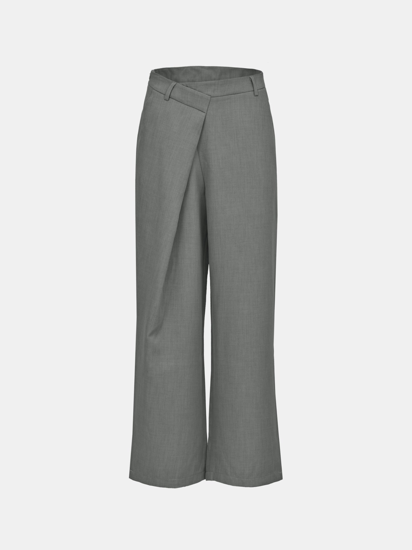 Asymmetric Wrap Trousers, Grey